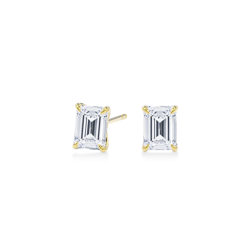 Dia Solitaire Single Stud Earring Emerald•Yellow Gold