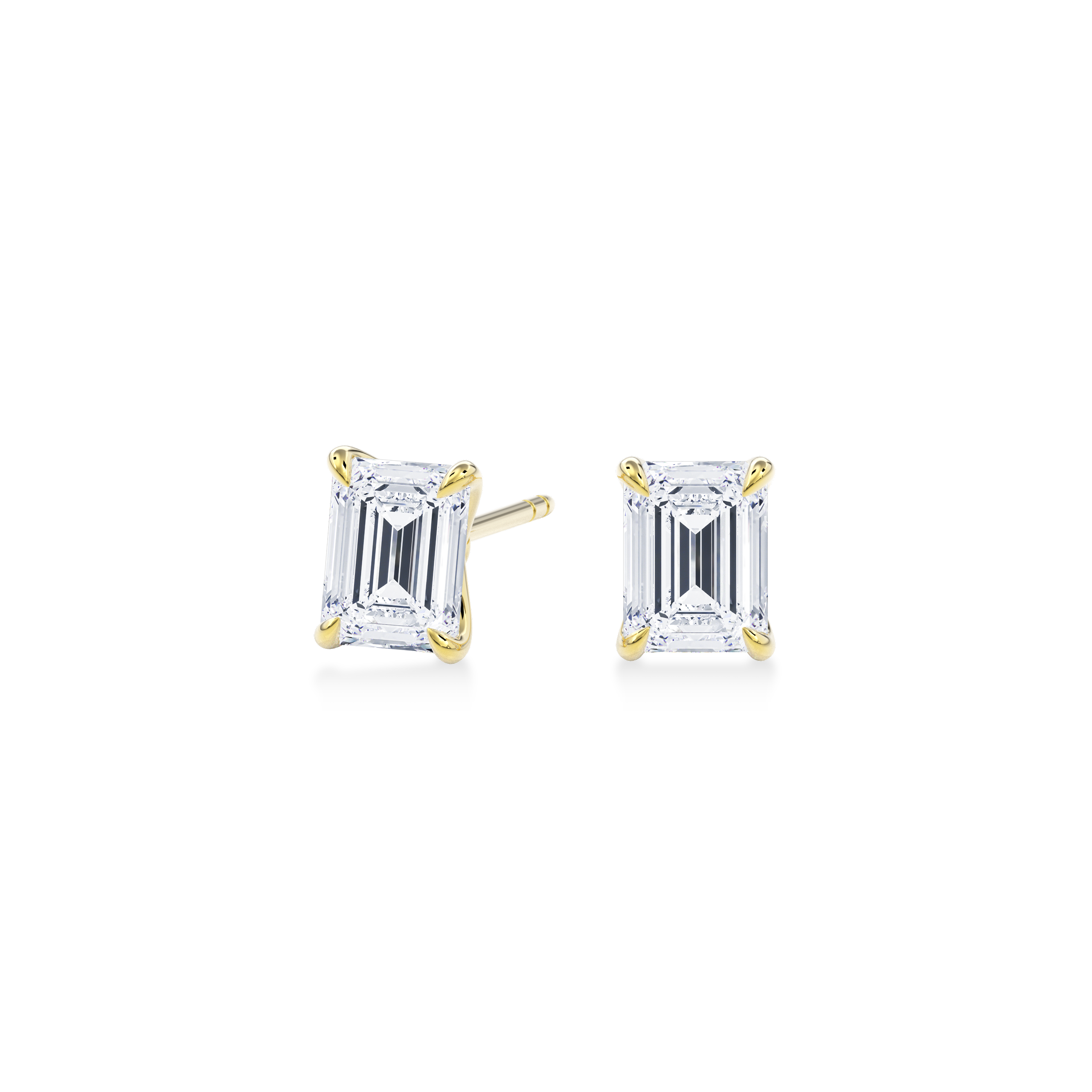 Dia Solitaire Single Stud Earring Emerald•Yellow Gold