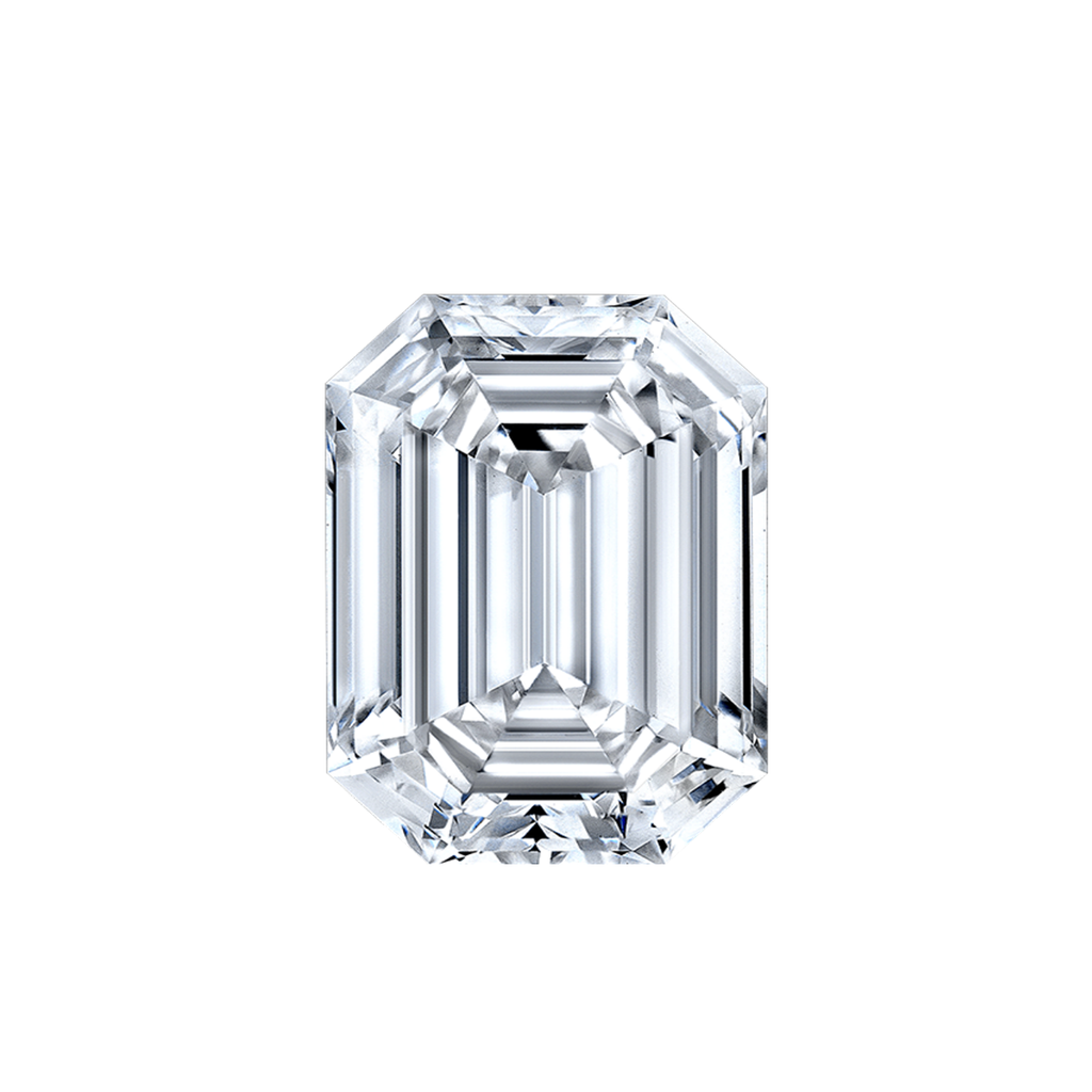 Emerald cut Toi et Moi  Necklace in white gold