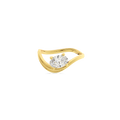 Oval  Luna Curve Ring in Yellow Gold