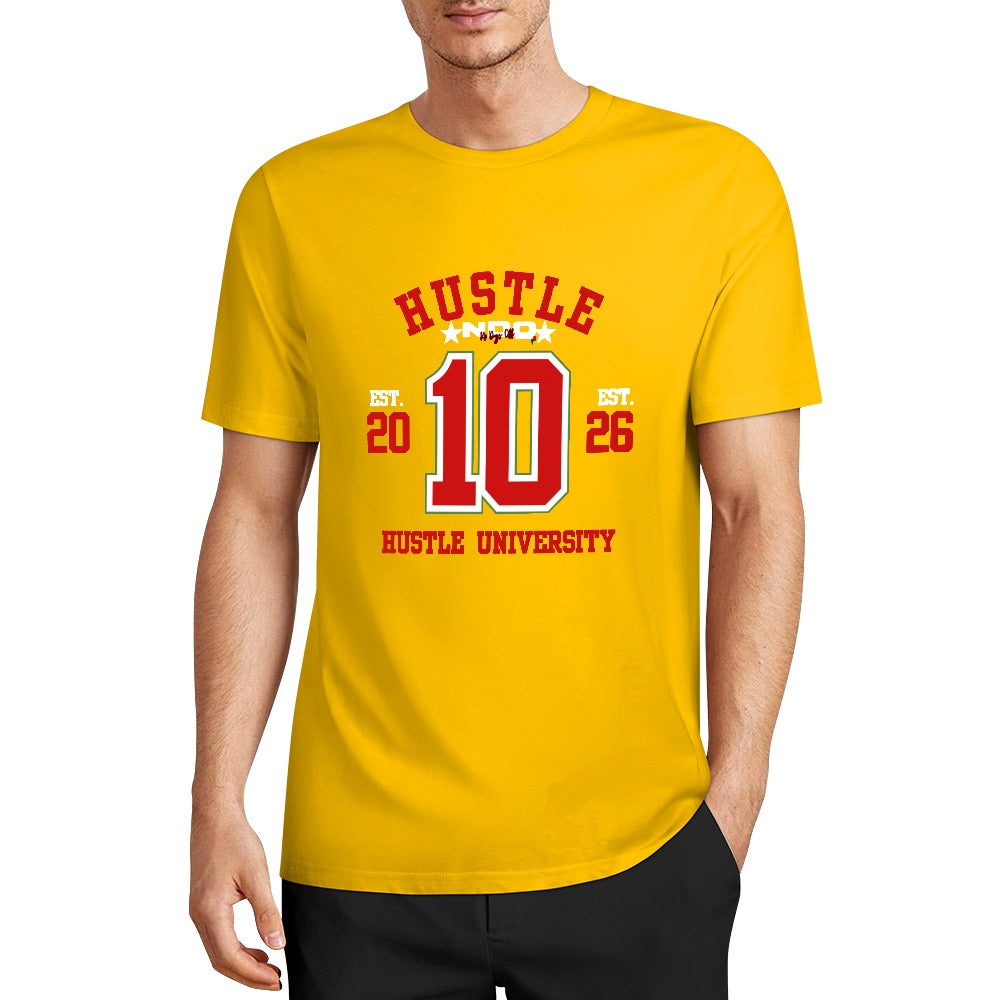 NDO Red Hustle University New  Pure cotton short sleeved T-shirt