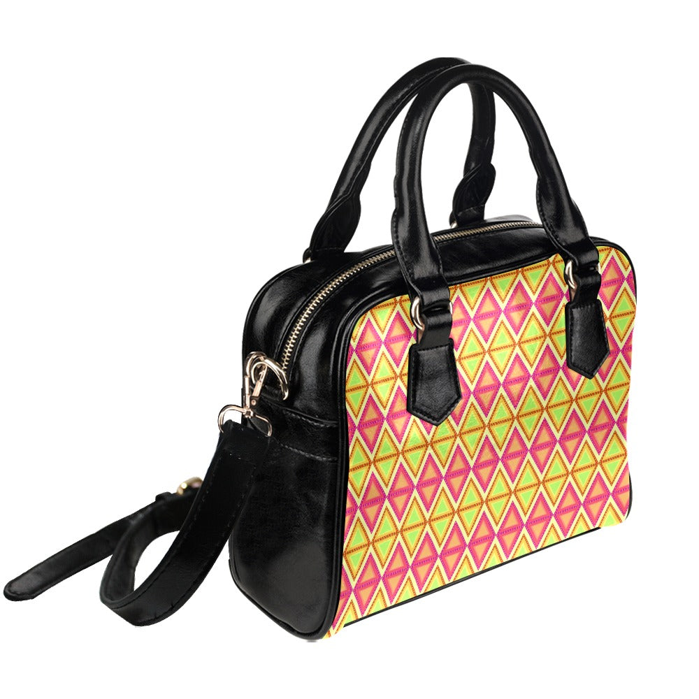 NDO Designs Pink Triangle Shoulder Handbag (Model 1634)