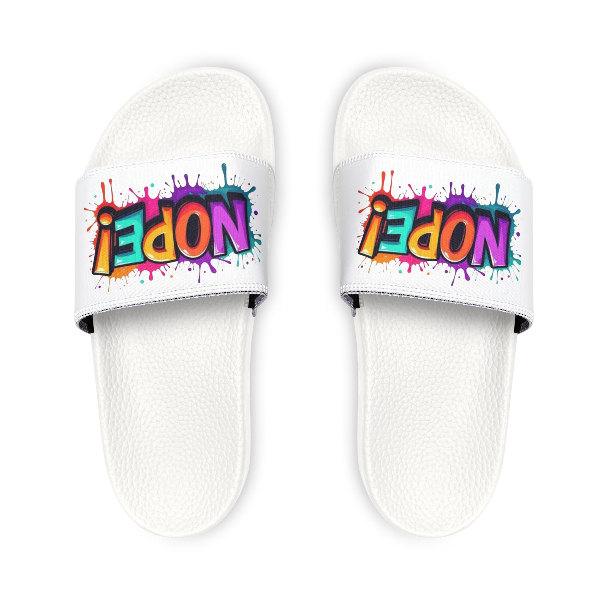 NOPE! Graphic Slide Sandals — Men's Removable-Strap Pool & Casual Slides