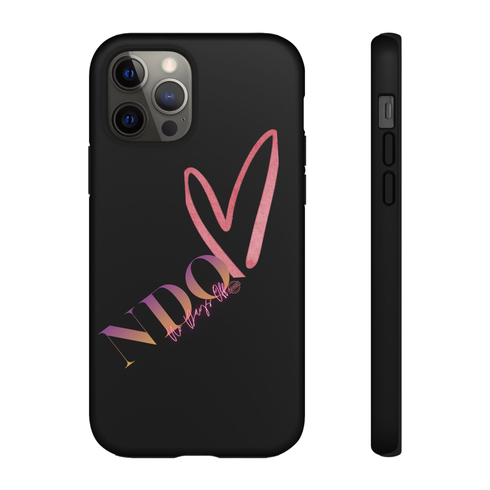 NDO Heart Phone Case – Slim Tough Protective iPhone Cover with Pink Heart Design