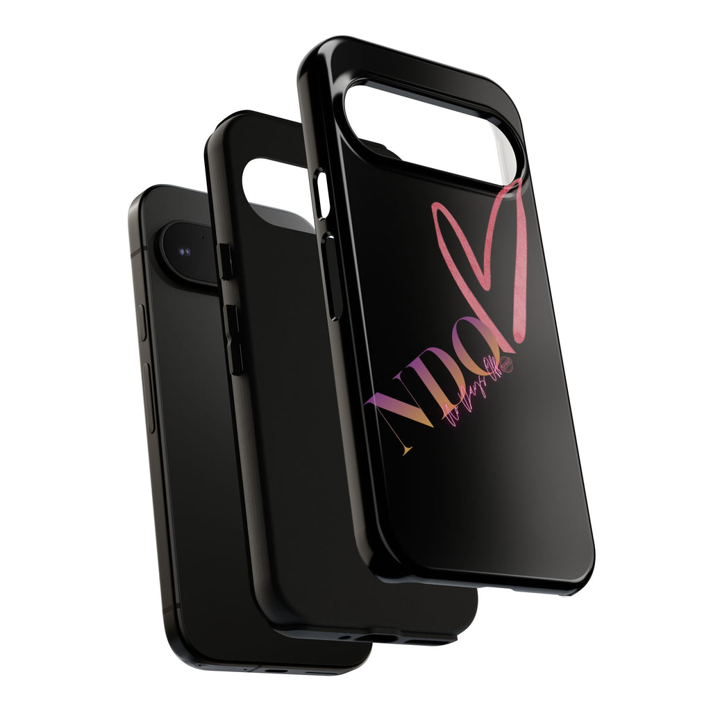 NDO Heart Phone Case – Slim Tough Protective iPhone Cover with Pink Heart Design