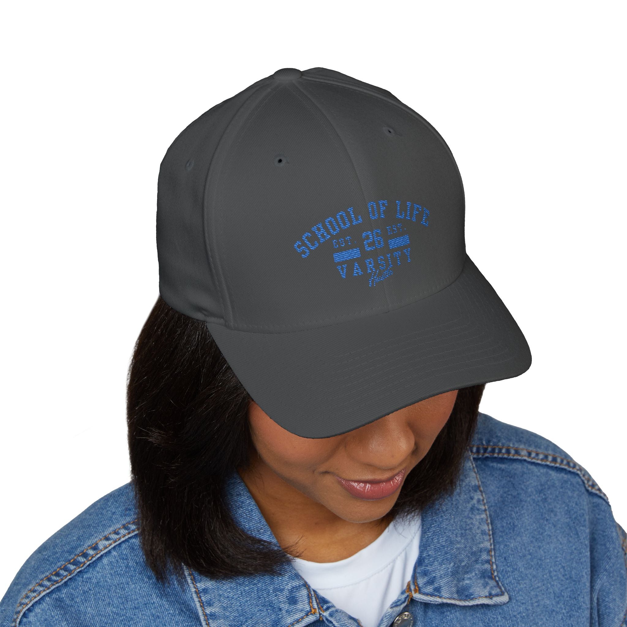 School of Life Varsity Cap — Embroidered Closed-Back Baseball Hat