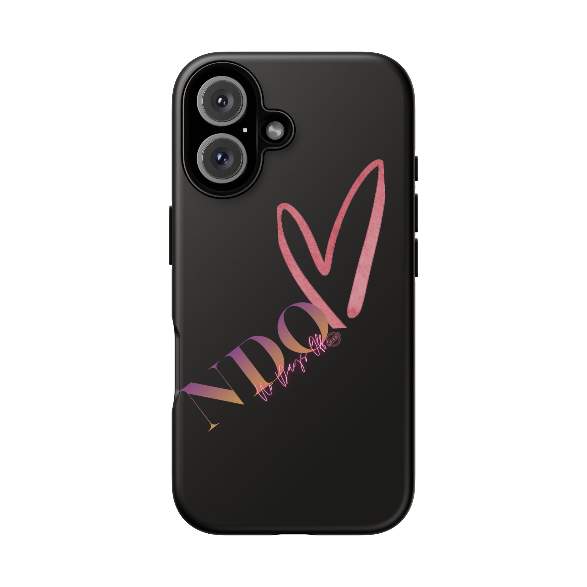 NDO Heart Phone Case – Slim Tough Protective iPhone Cover with Pink Heart Design