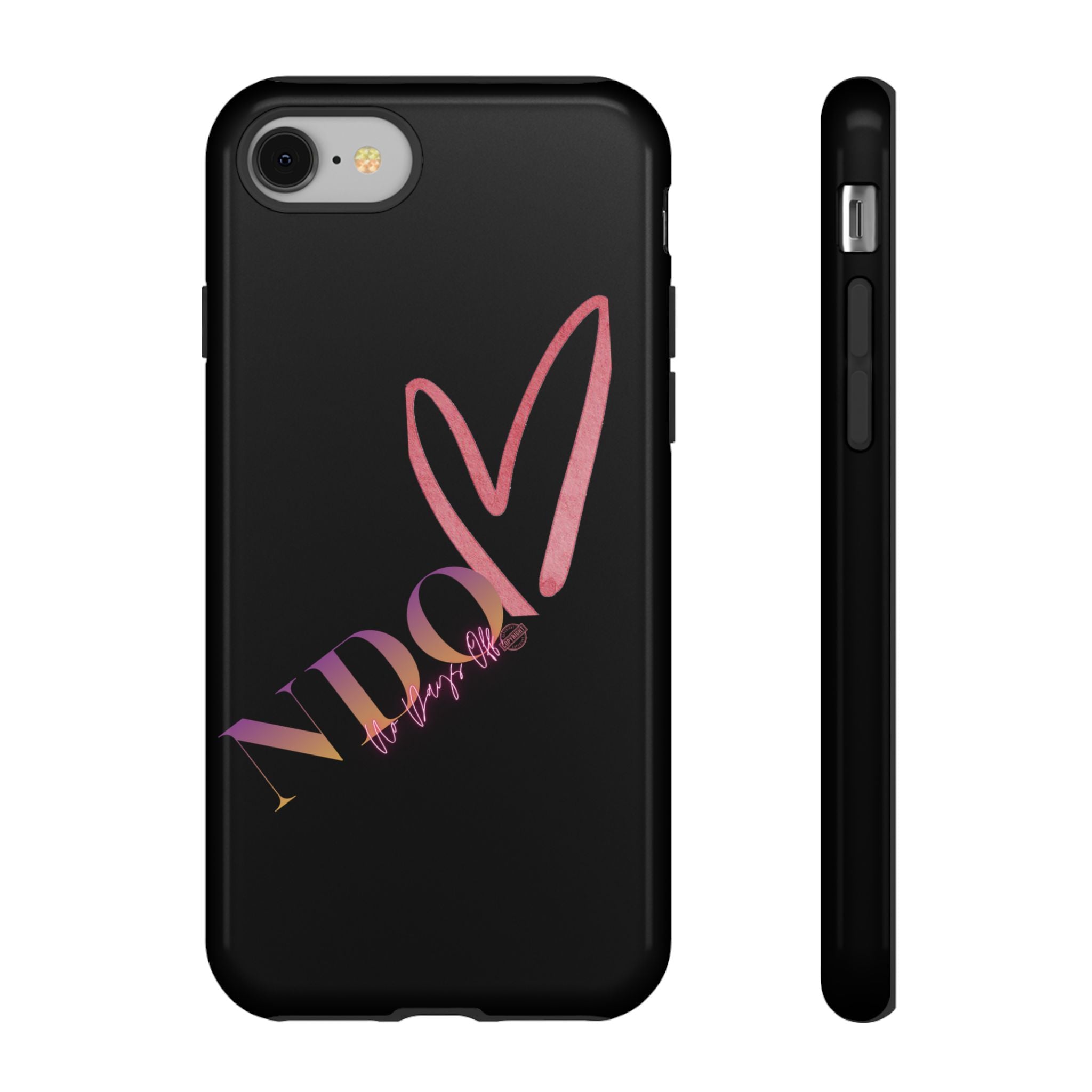 NDO Heart Phone Case – Slim Tough Protective iPhone Cover with Pink Heart Design