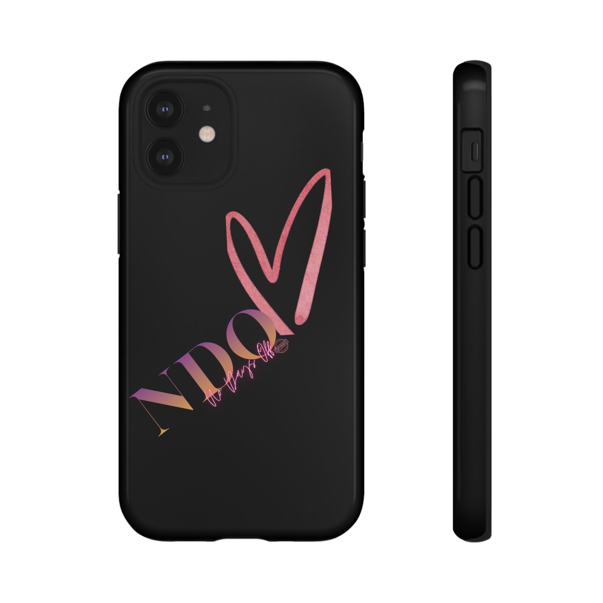 NDO Heart Phone Case – Slim Tough Protective iPhone Cover with Pink Heart Design