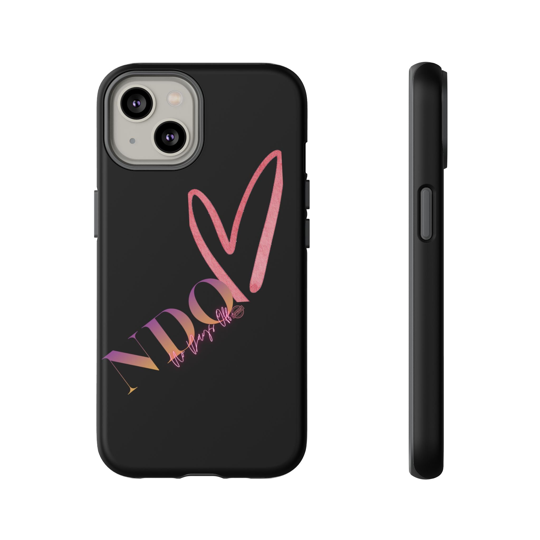 NDO Heart Phone Case – Slim Tough Protective iPhone Cover with Pink Heart Design