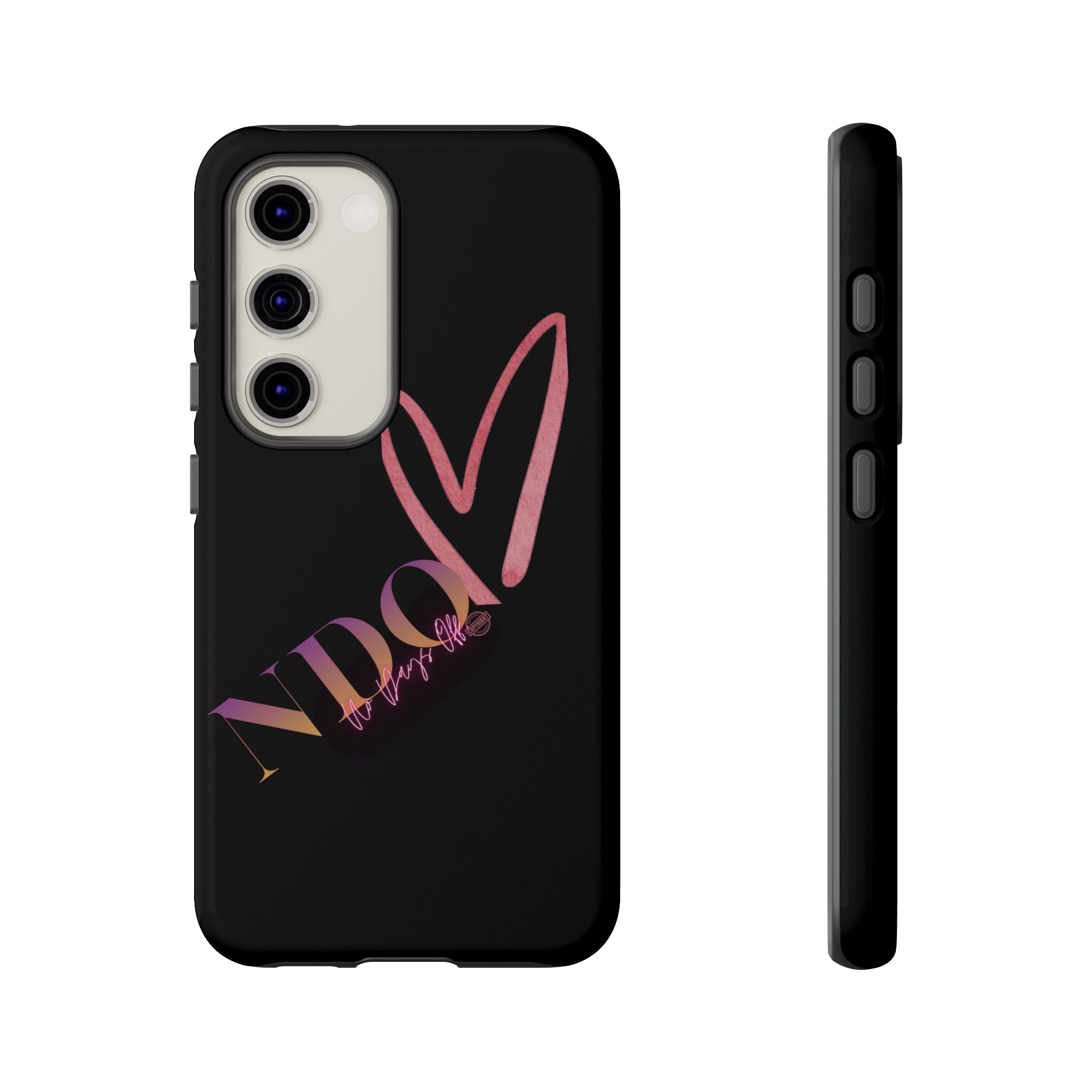 NDO Heart Phone Case – Slim Tough Protective iPhone Cover with Pink Heart Design