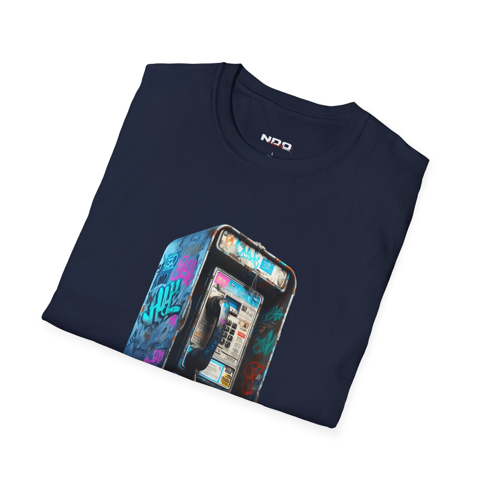 Gen X Retro Payphone Tee — Vintage Graffiti Phone Graphic T-Shirt