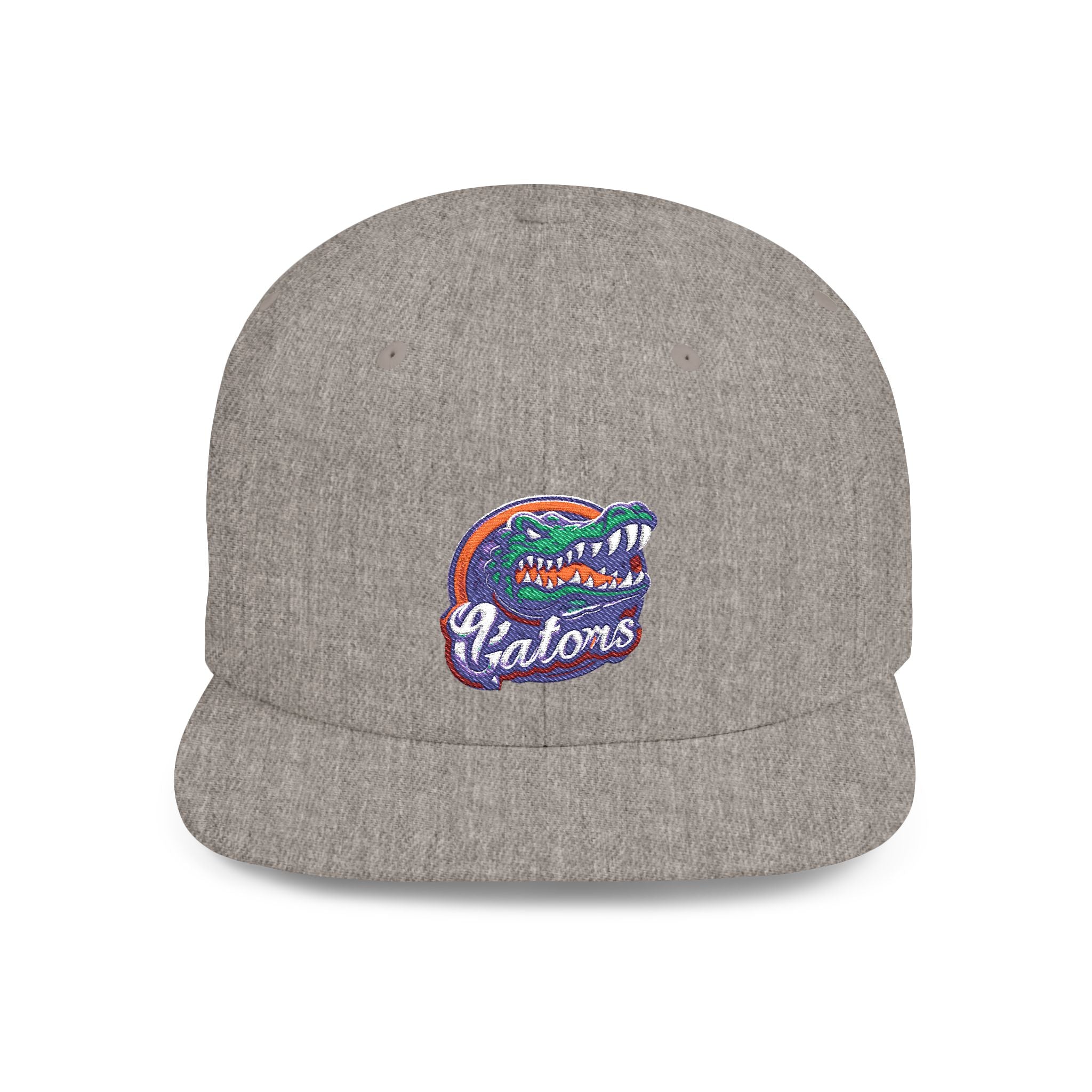 Florida Gators White Flat Bill Snapback Hat with Colorful Gator Logo