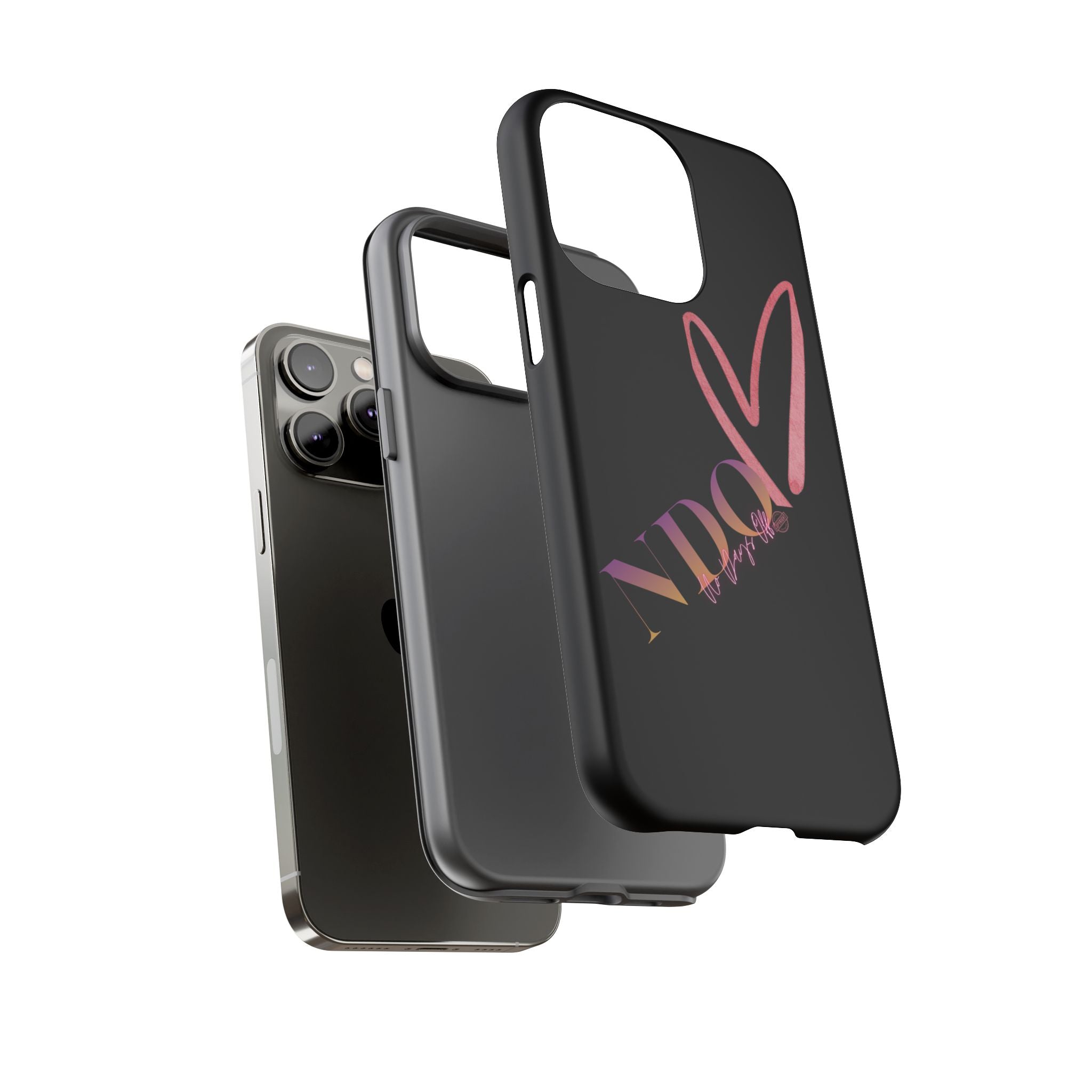 NDO Heart Phone Case – Slim Tough Protective iPhone Cover with Pink Heart Design