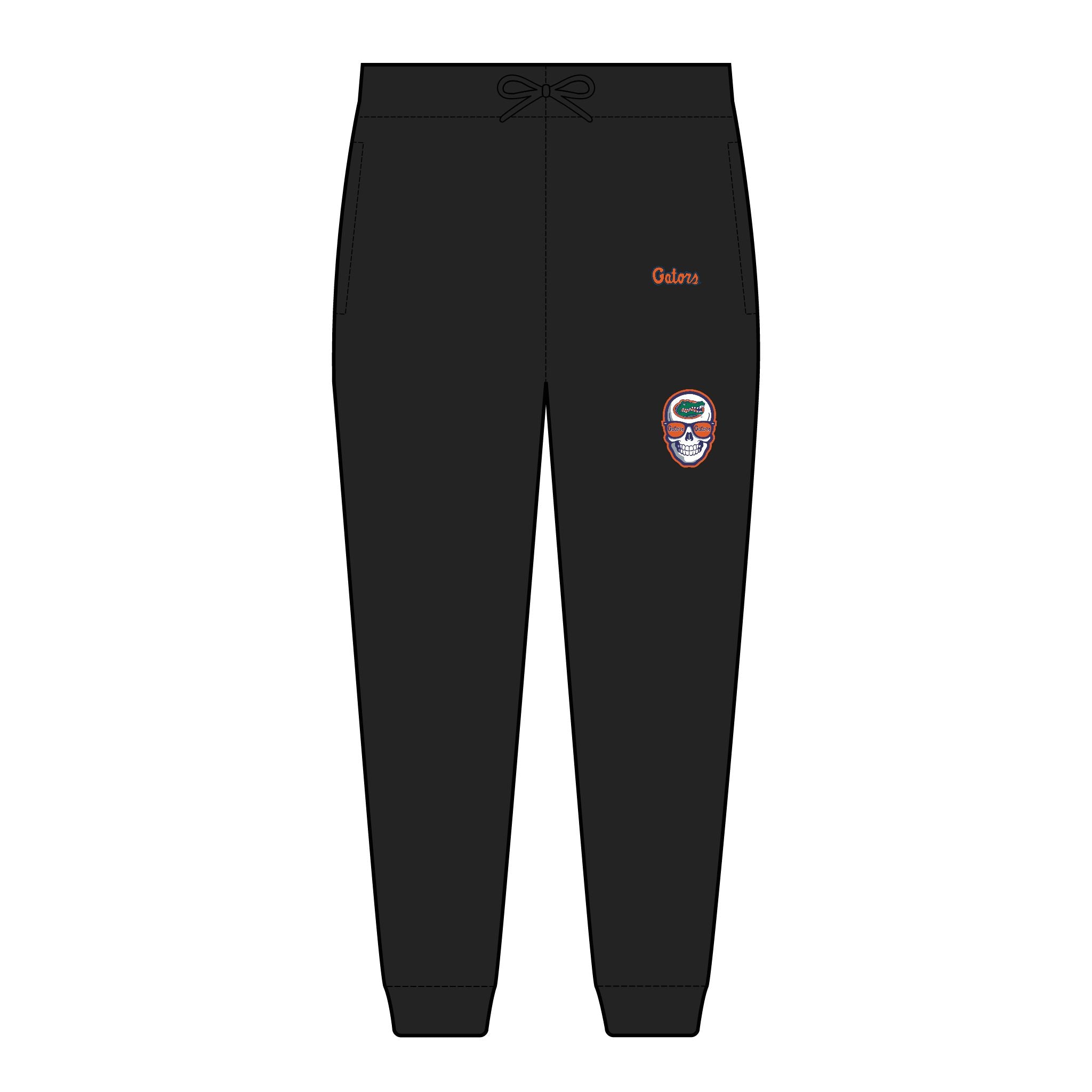Embroidered GATORS Retro Coffee Cup Joggers — Cozy Fleece Sweatpants with 'Coffee' Patch