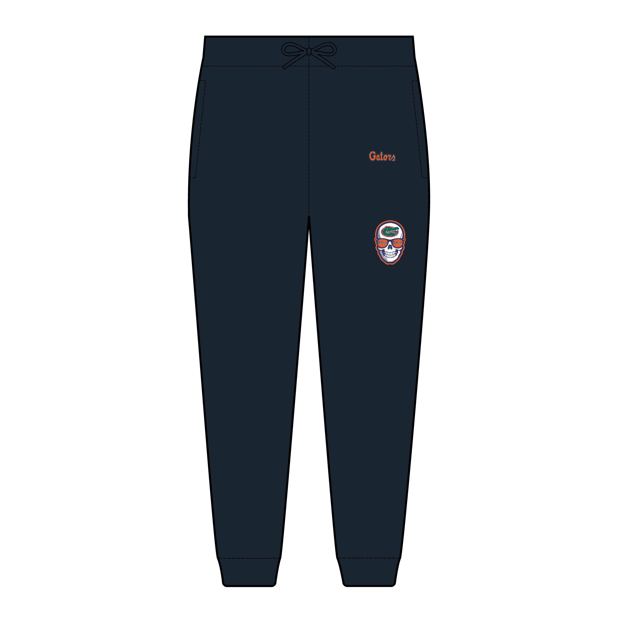 Embroidered GATORS Retro Coffee Cup Joggers — Cozy Fleece Sweatpants with 'Coffee' Patch