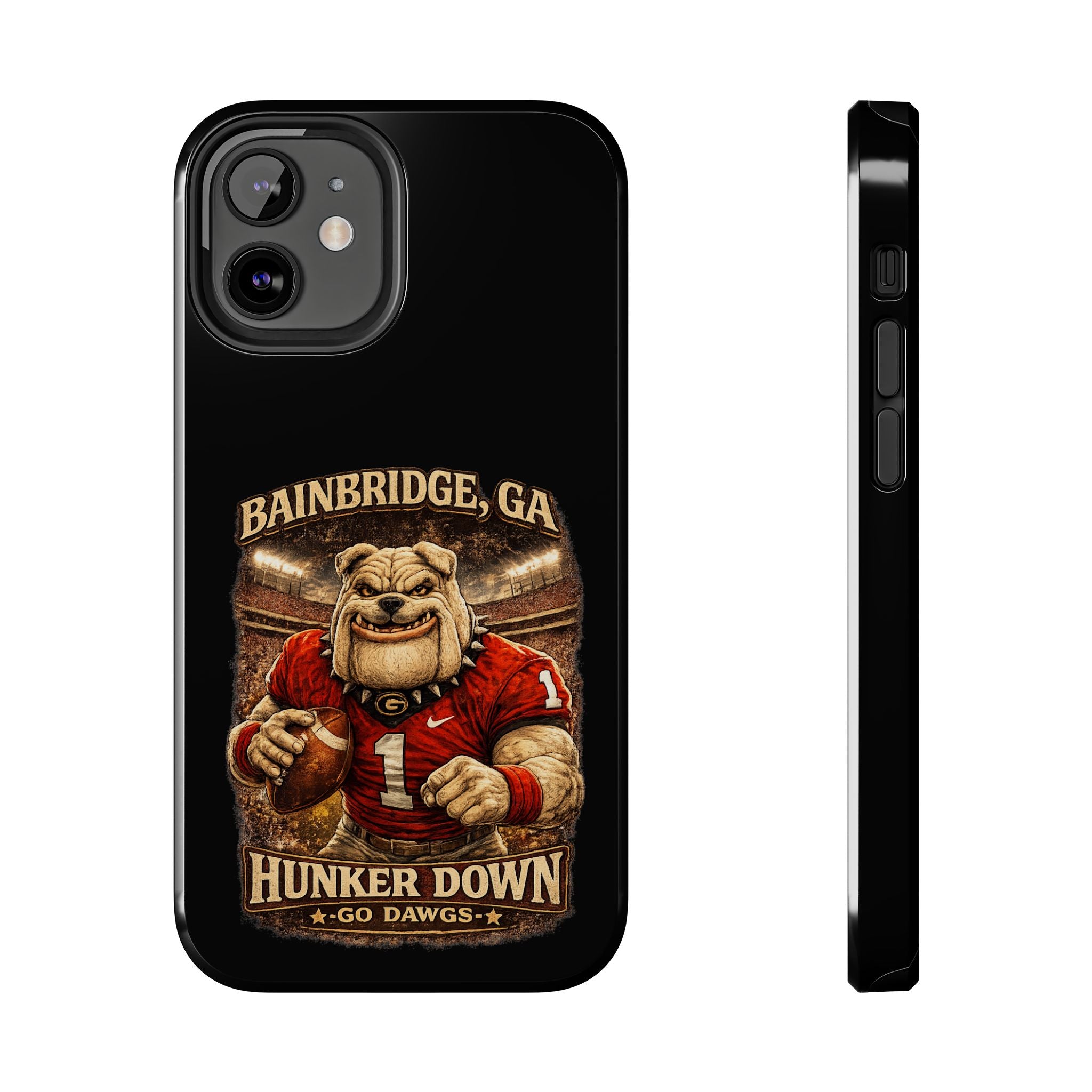 Bainbridge GA Bulldog Football Tough Phone Case — "Hunker Down" Game Day Protector