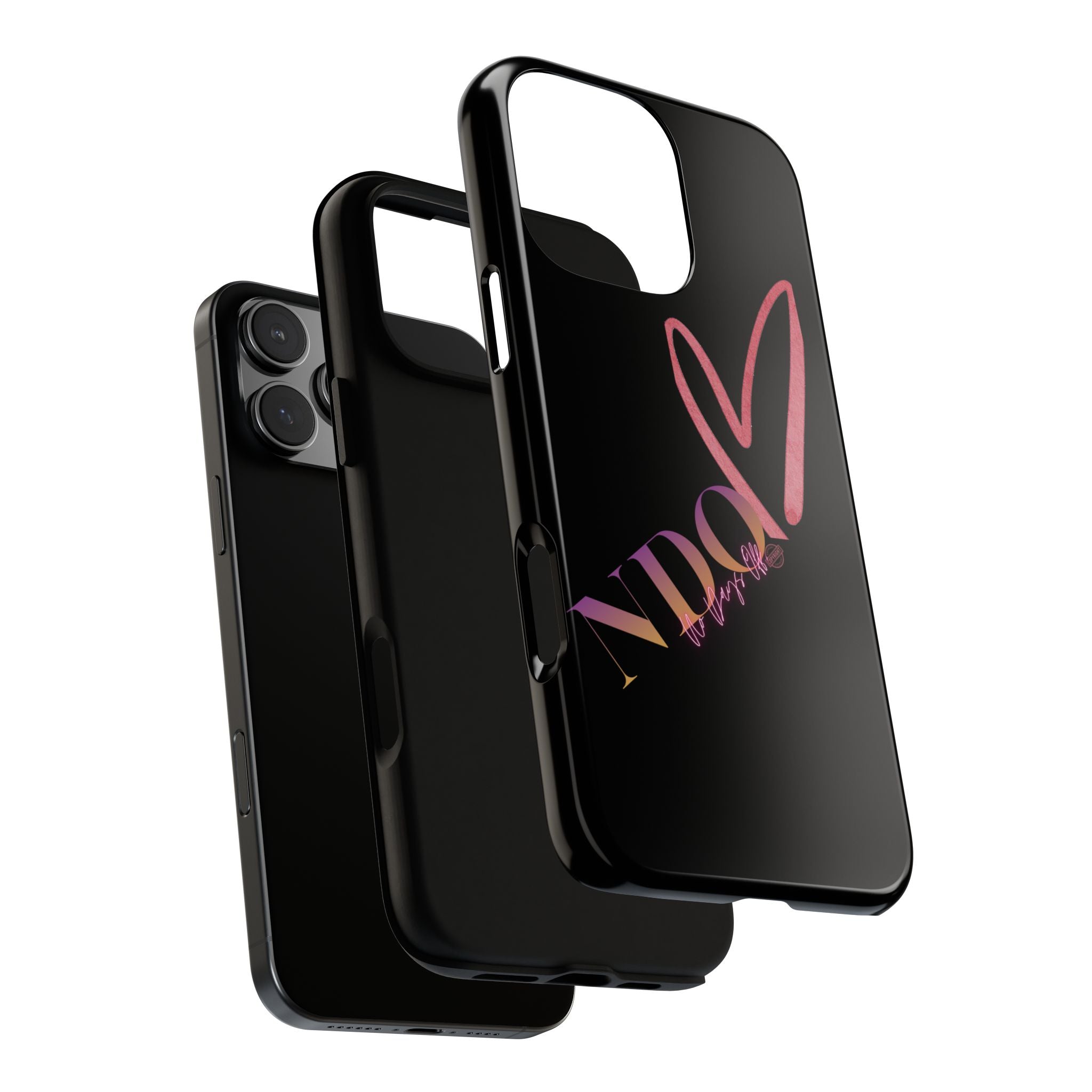 NDO Heart Phone Case – Slim Tough Protective iPhone Cover with Pink Heart Design