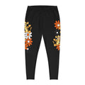 Plus Size Floral Tiger Leggings — Black AOP Yoga & Casual Wear