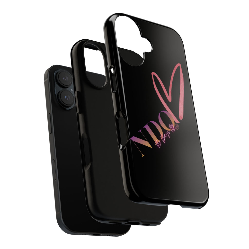 NDO Heart Phone Case – Slim Tough Protective iPhone Cover with Pink Heart Design