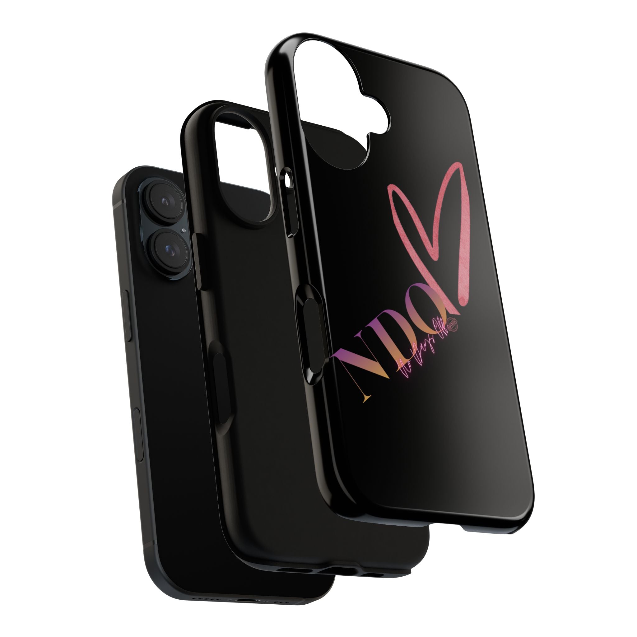NDO Heart Phone Case – Slim Tough Protective iPhone Cover with Pink Heart Design