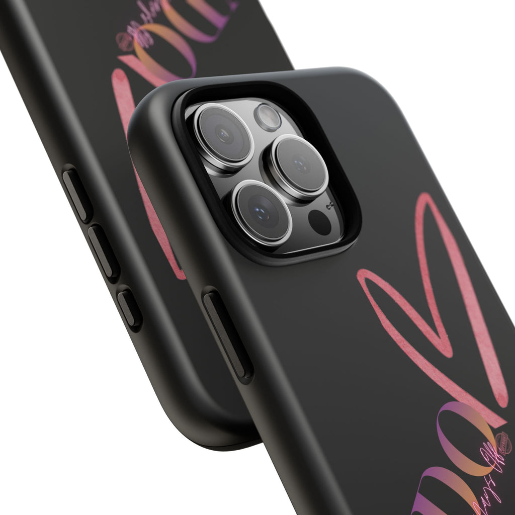 NDO Heart Phone Case – Slim Tough Protective iPhone Cover with Pink Heart Design
