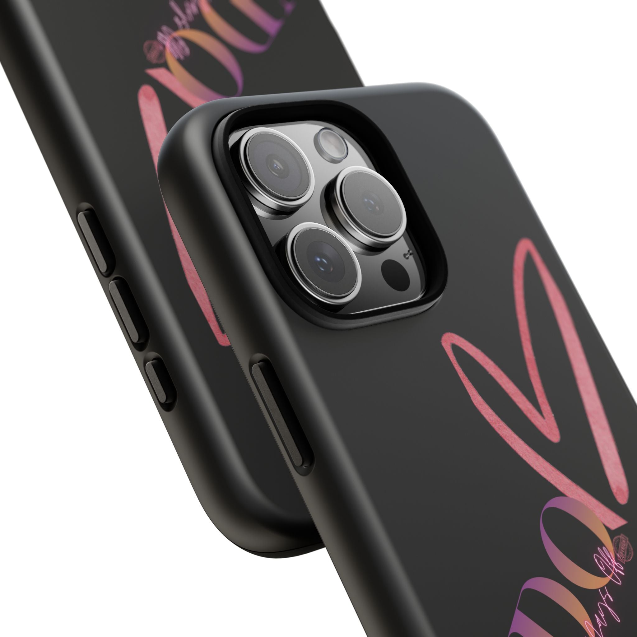NDO Heart Phone Case – Slim Tough Protective iPhone Cover with Pink Heart Design