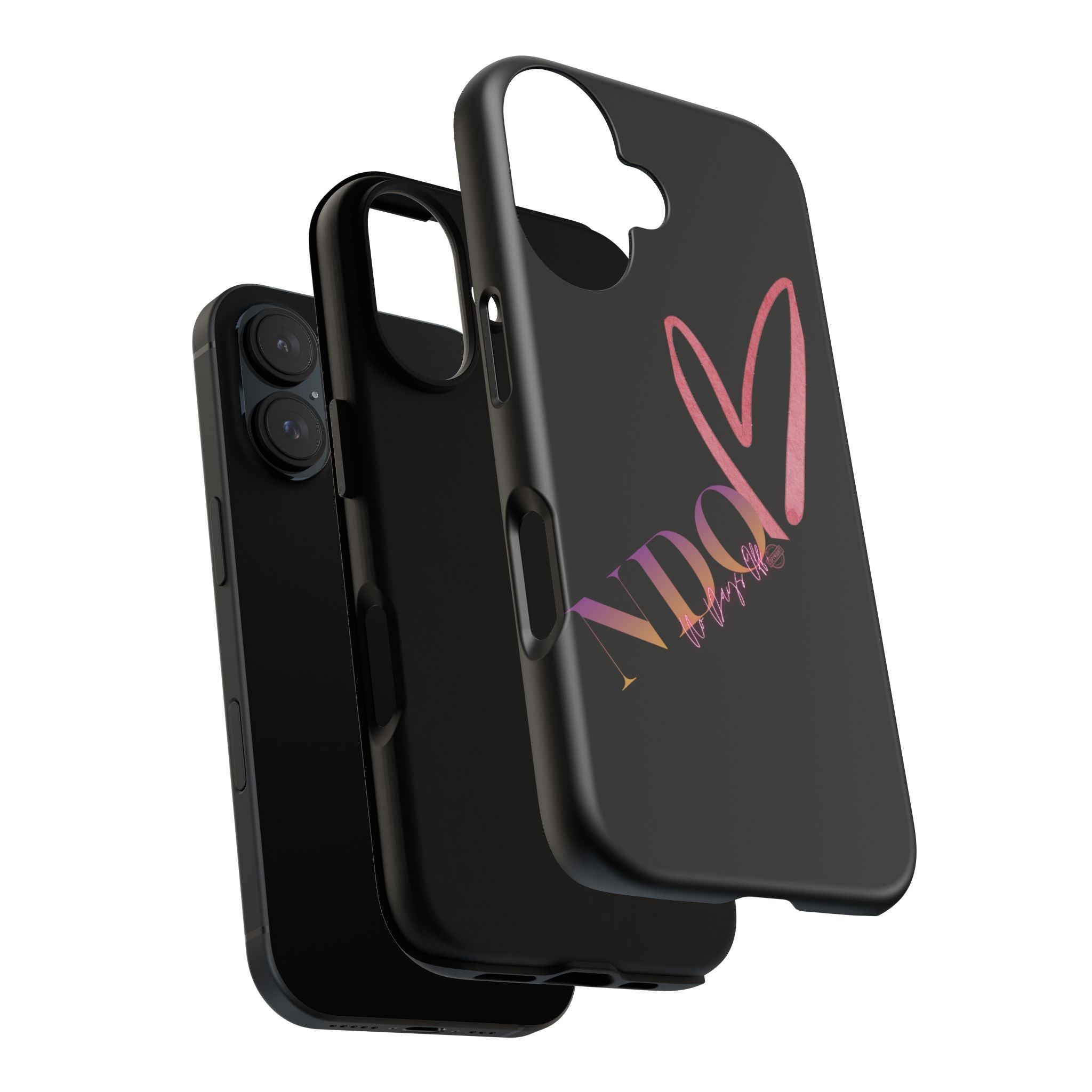 NDO Heart Phone Case – Slim Tough Protective iPhone Cover with Pink Heart Design