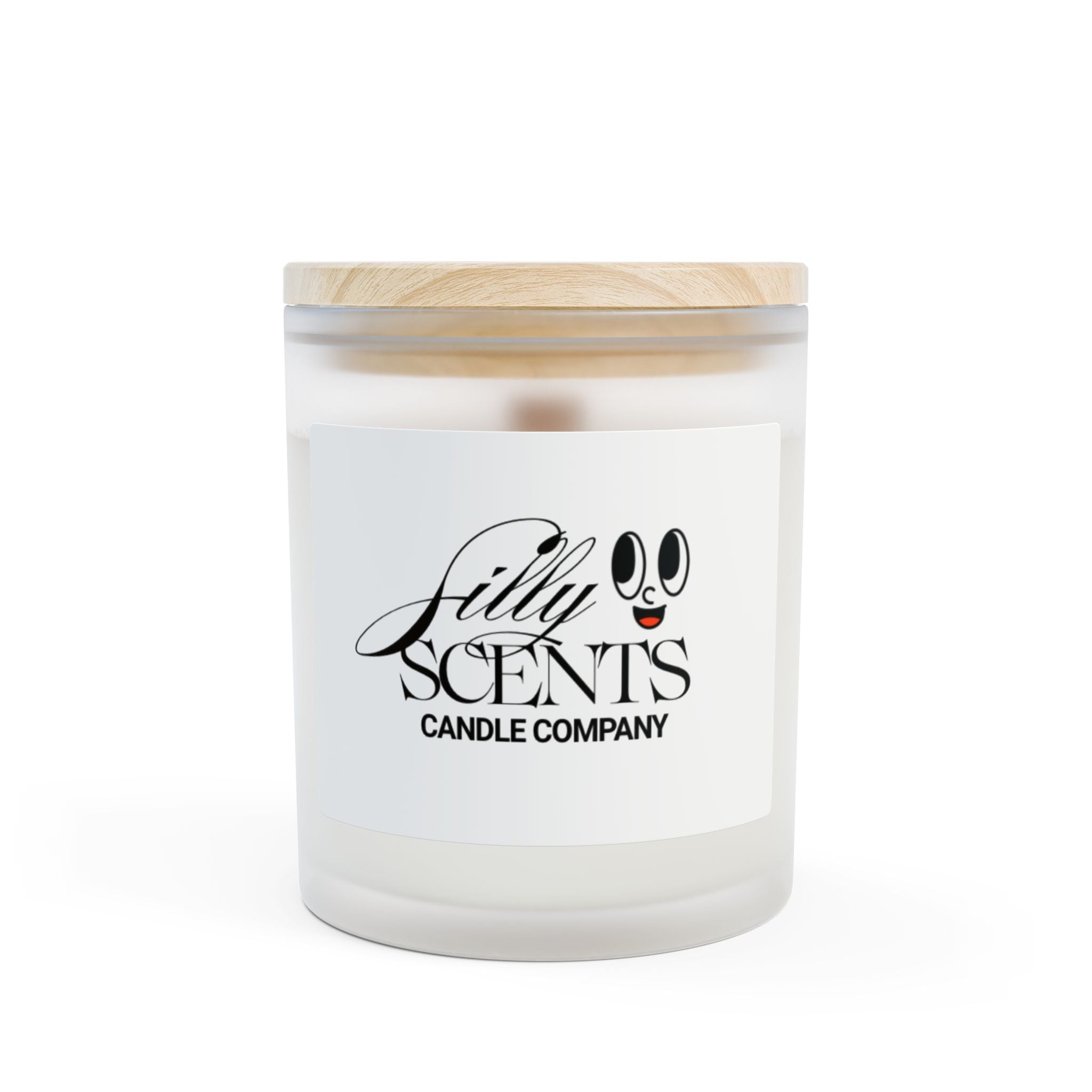 Frosted Glass Candle - Silly Scents 11oz Soy Candle with Wooden Lid