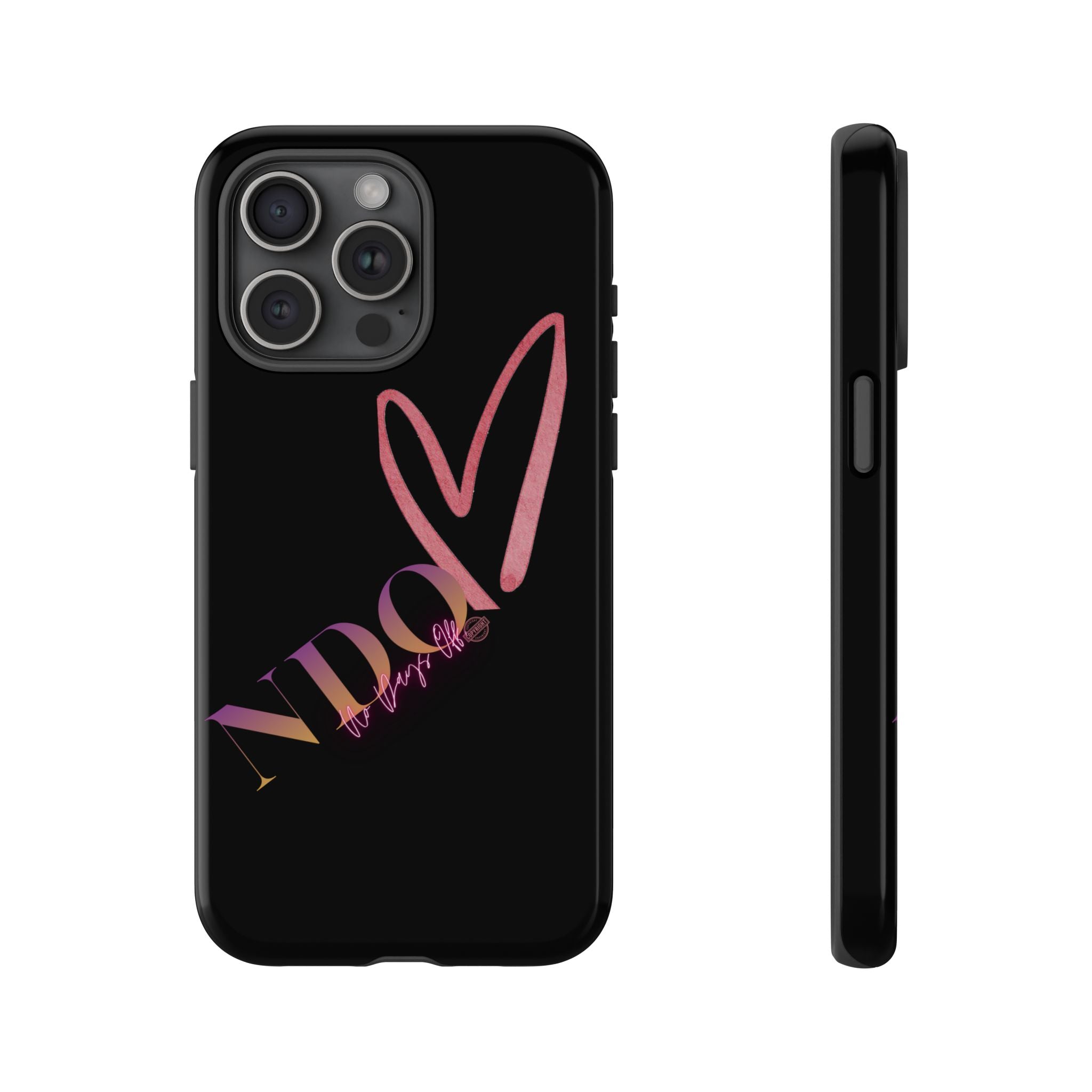 NDO Heart Phone Case – Slim Tough Protective iPhone Cover with Pink Heart Design