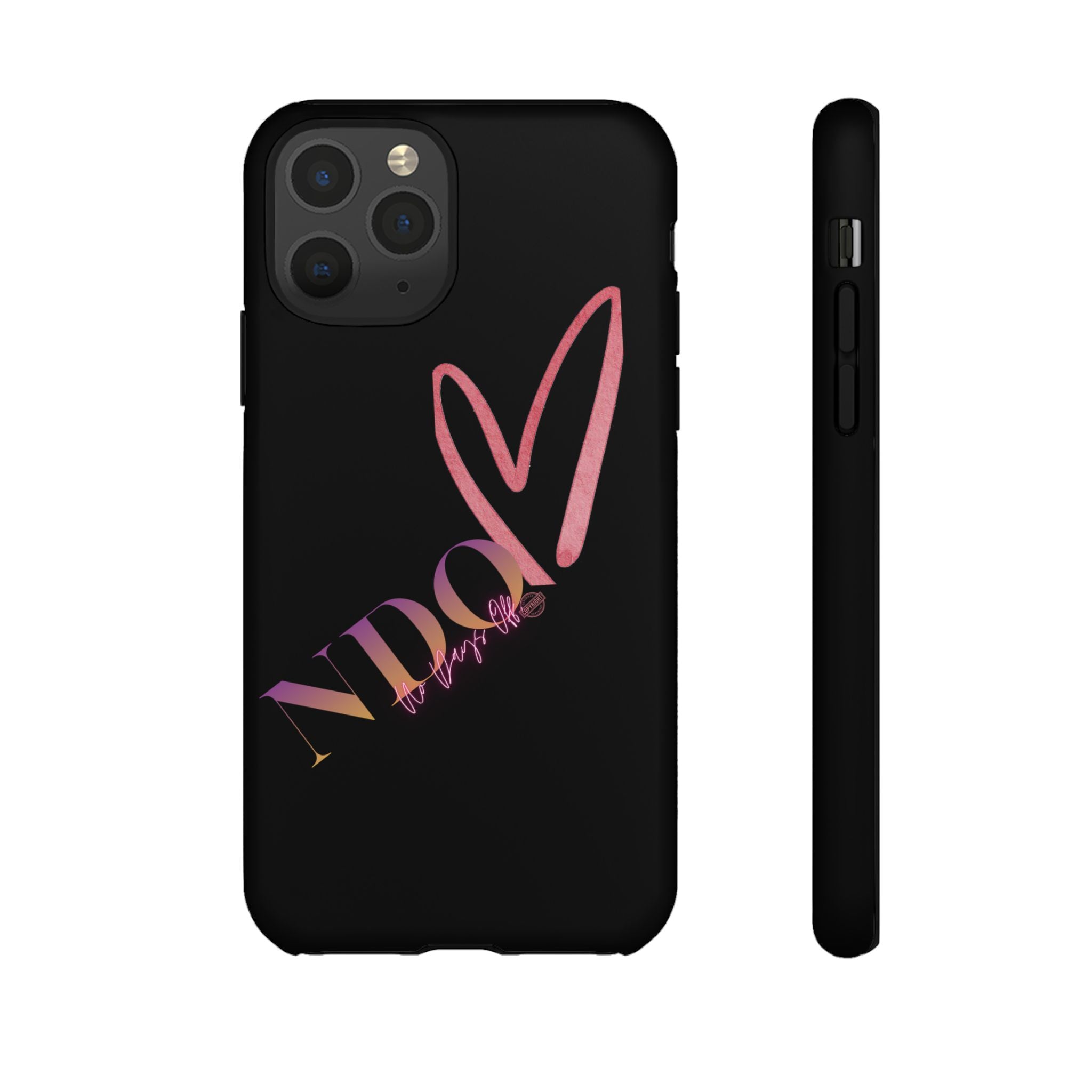 NDO Heart Phone Case – Slim Tough Protective iPhone Cover with Pink Heart Design