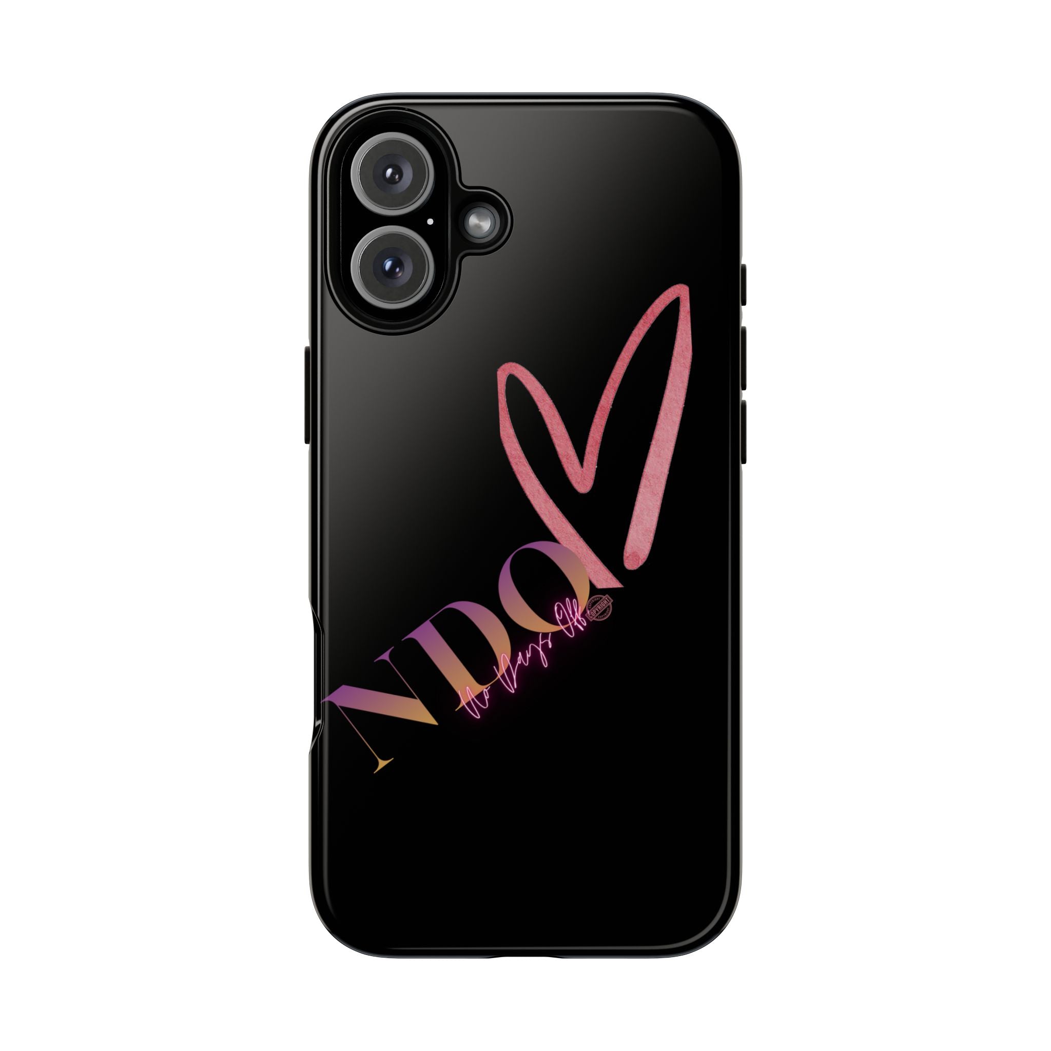 NDO Heart Phone Case – Slim Tough Protective iPhone Cover with Pink Heart Design