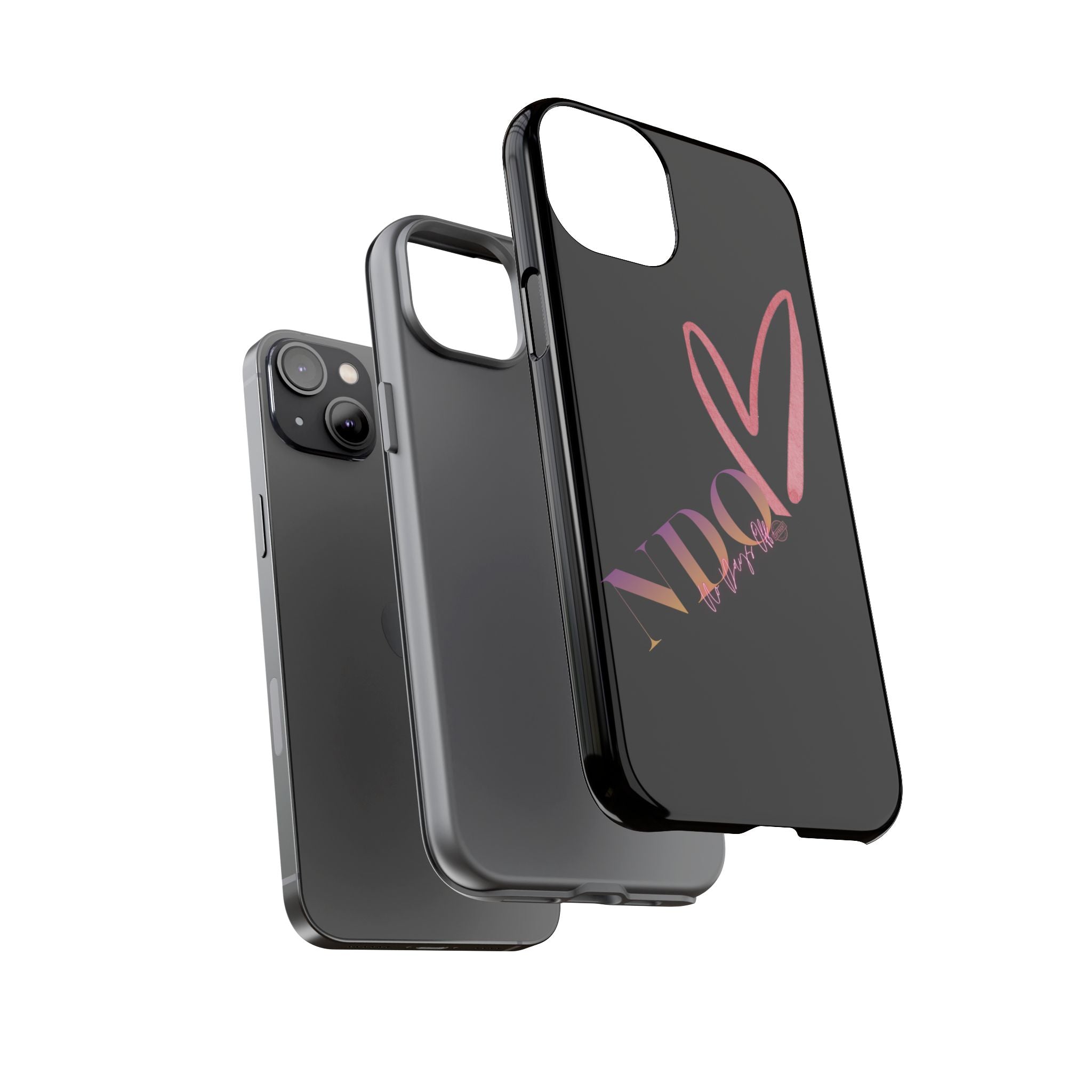 NDO Heart Phone Case – Slim Tough Protective iPhone Cover with Pink Heart Design