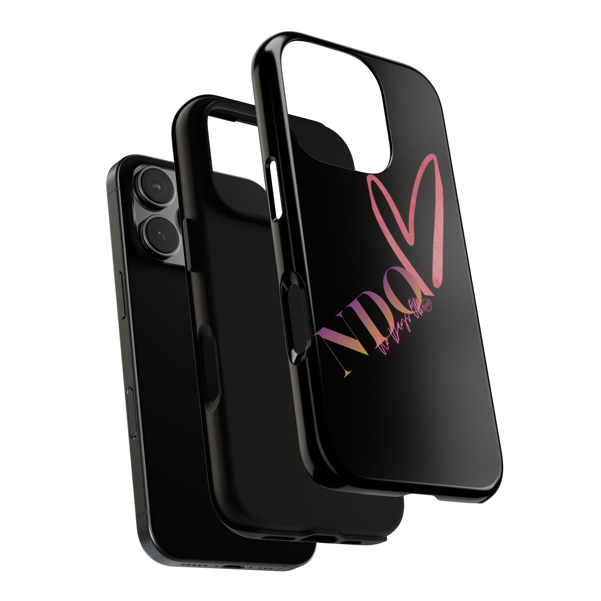 NDO Heart Phone Case – Slim Tough Protective iPhone Cover with Pink Heart Design