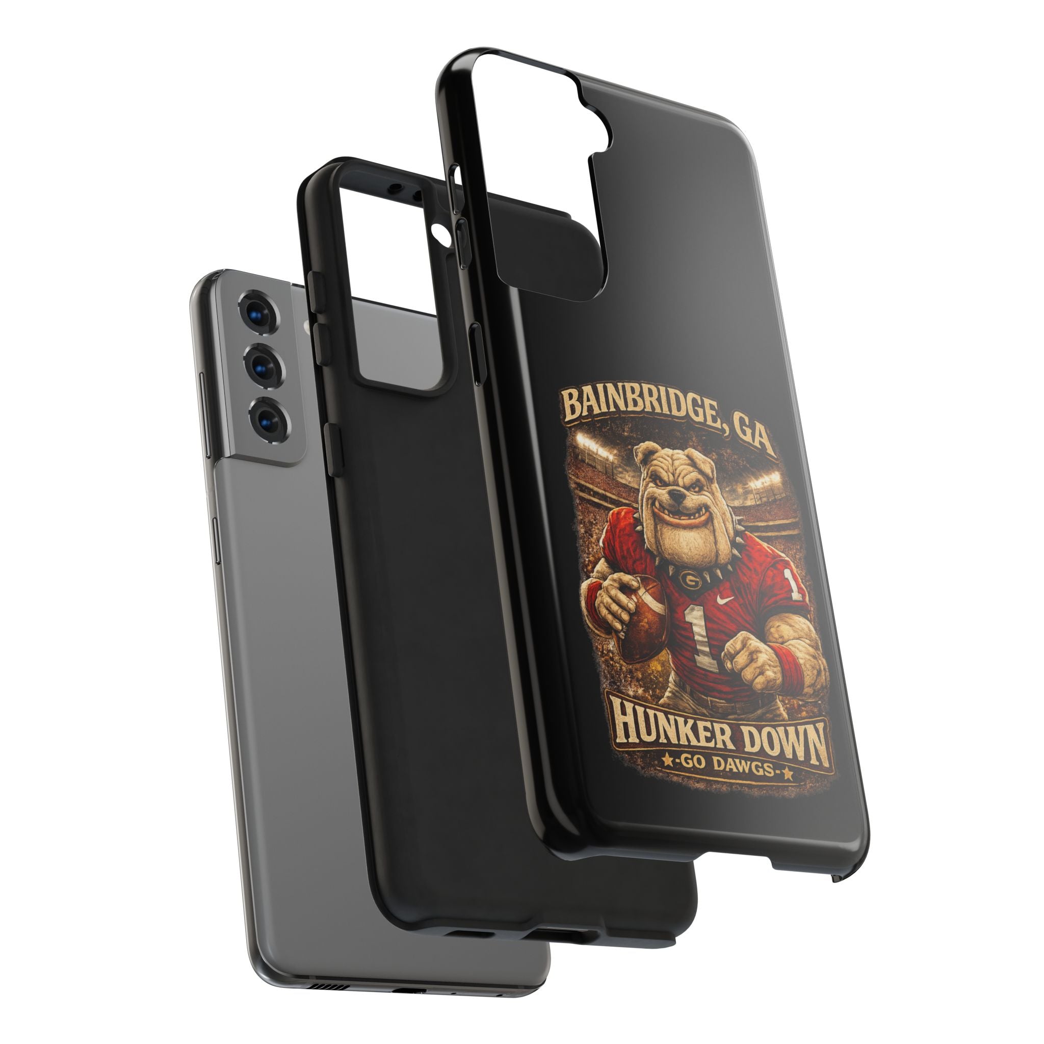 Bainbridge GA Bulldog Football Tough Phone Case — "Hunker Down" Game Day Protector