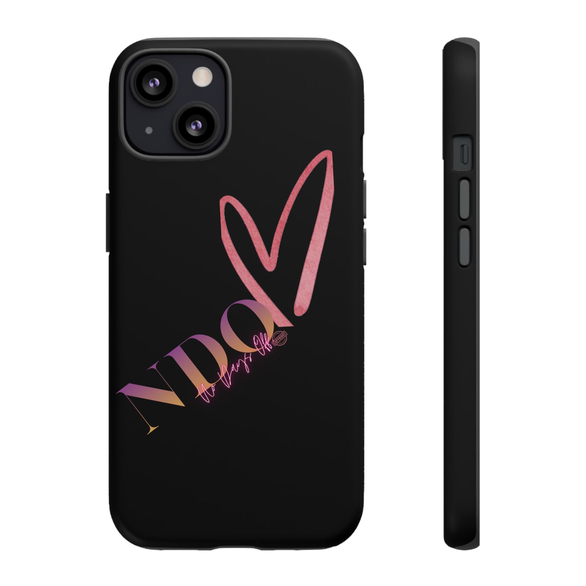 NDO Heart Phone Case – Slim Tough Protective iPhone Cover with Pink Heart Design