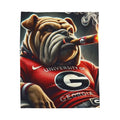 Bulldog Mascot Plush Blanket — Cozy College Team Throw