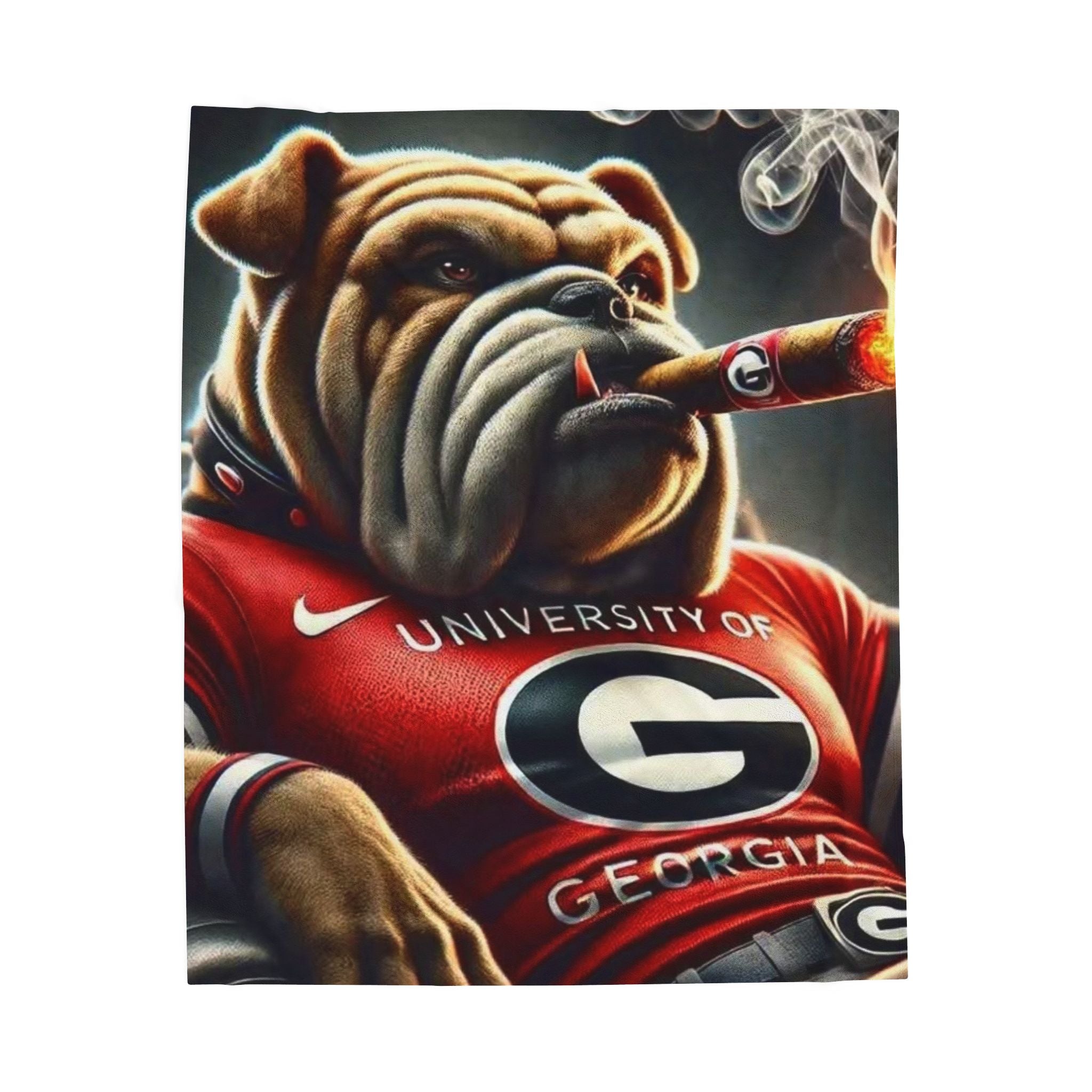 Bulldog Mascot Plush Blanket — Cozy College Team Throw