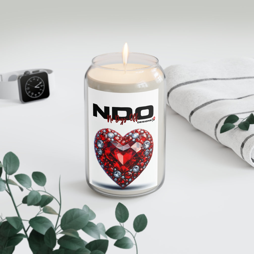 NDO Scented Soy Candle — Red Jeweled Heart Design (13.75 oz)