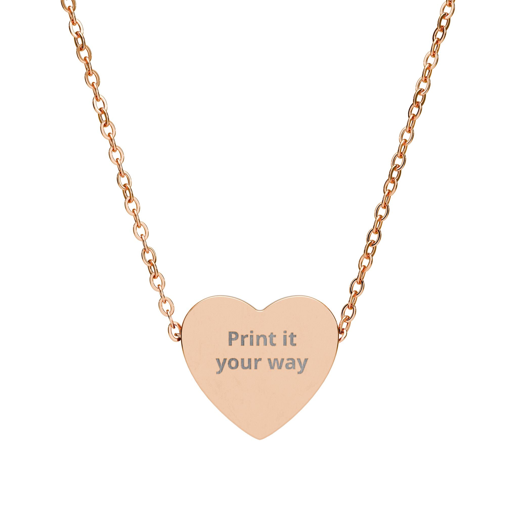 Engravable Heart Necklace — Personalized "Print it your way" Pendant