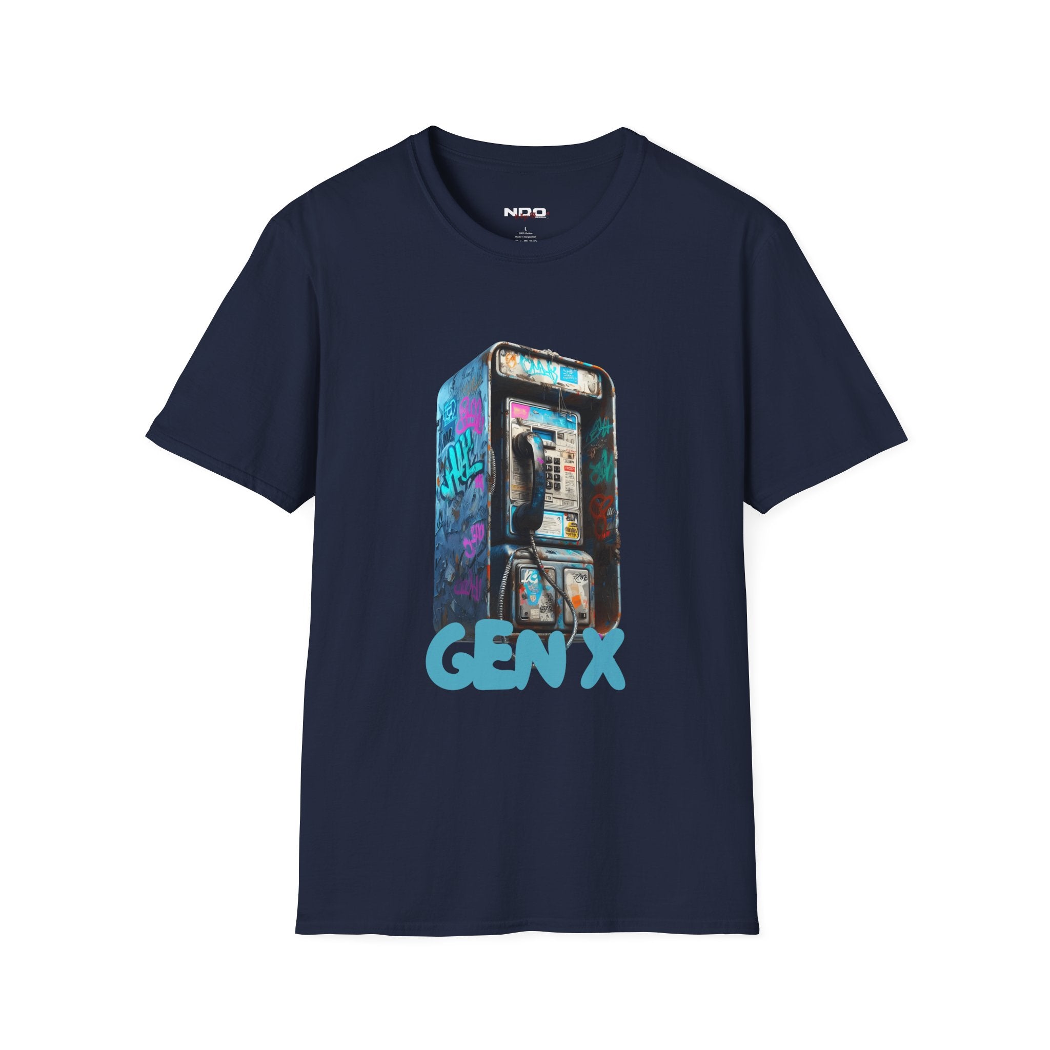 Gen X Retro Payphone Tee — Vintage Graffiti Phone Graphic T-Shirt