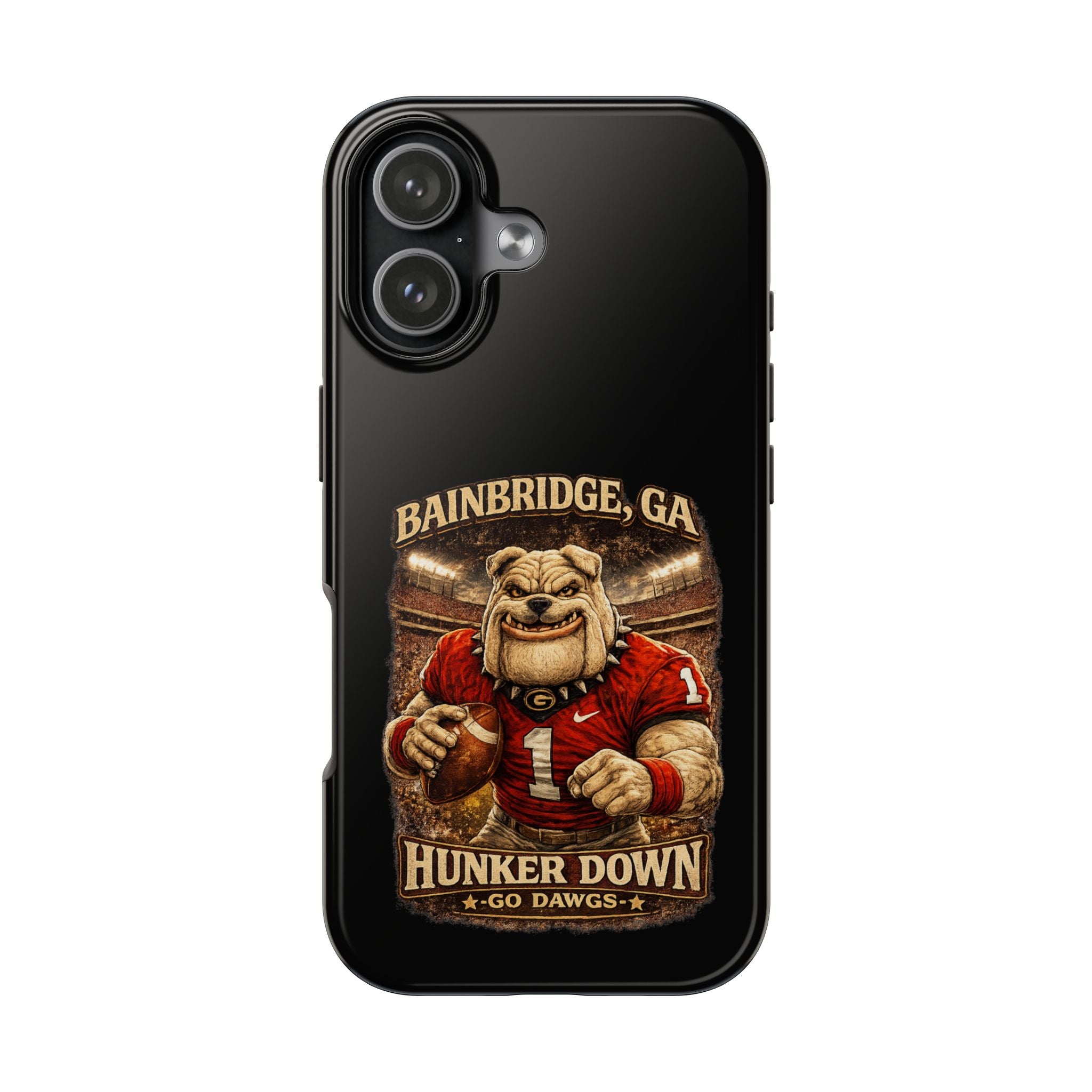 Bainbridge GA Bulldog Football Tough Phone Case — "Hunker Down" Game Day Protector