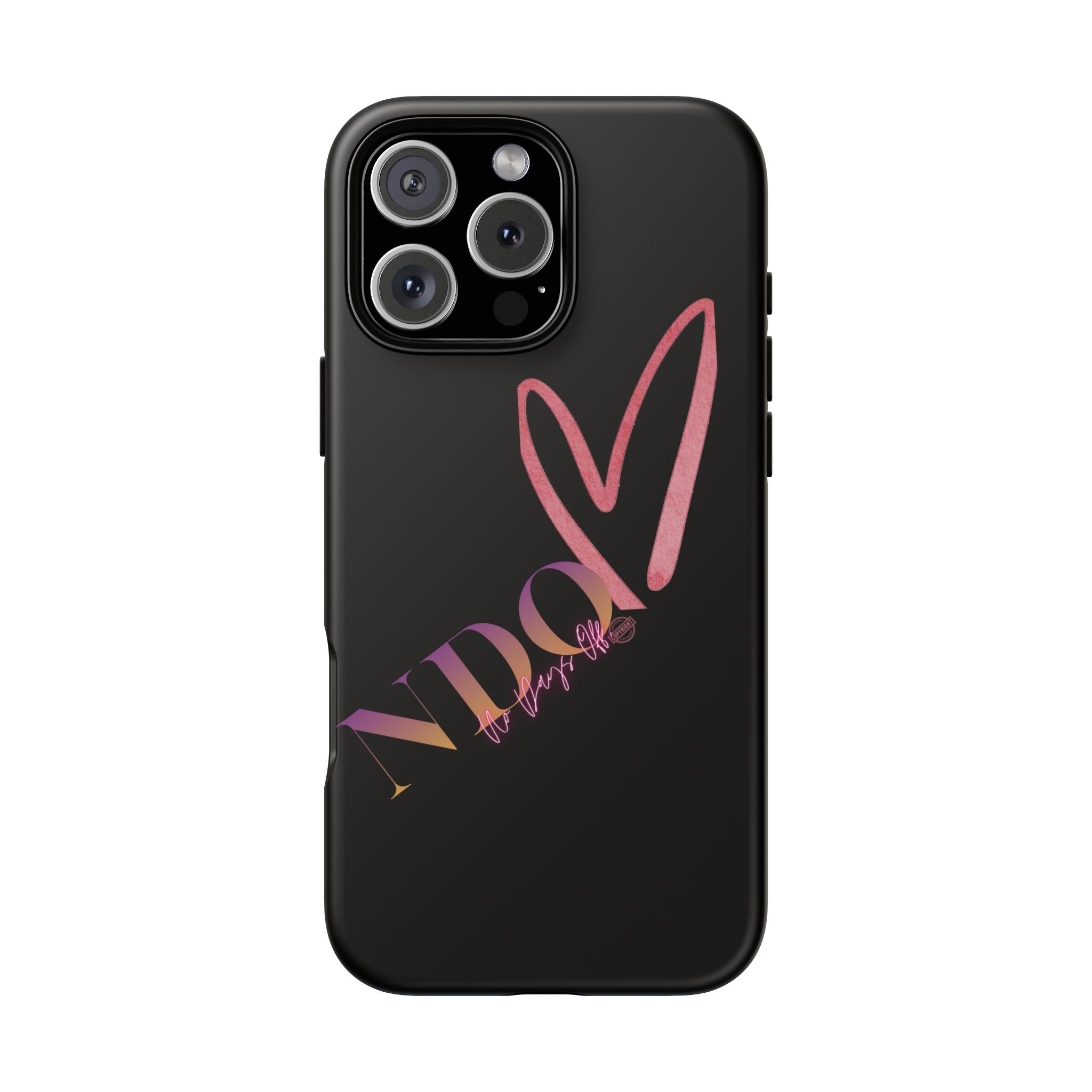 NDO Heart Phone Case – Slim Tough Protective iPhone Cover with Pink Heart Design