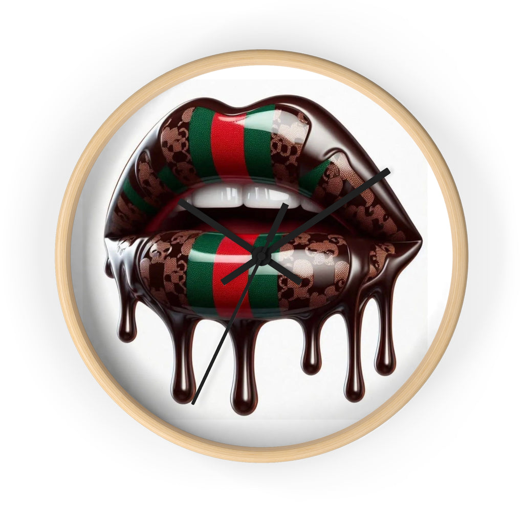 Designer Drip Lips Wall Clock — Bold Luxury Fashion Accent Clock