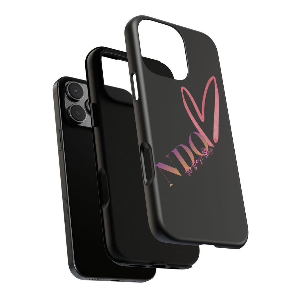 NDO Heart Phone Case – Slim Tough Protective iPhone Cover with Pink Heart Design