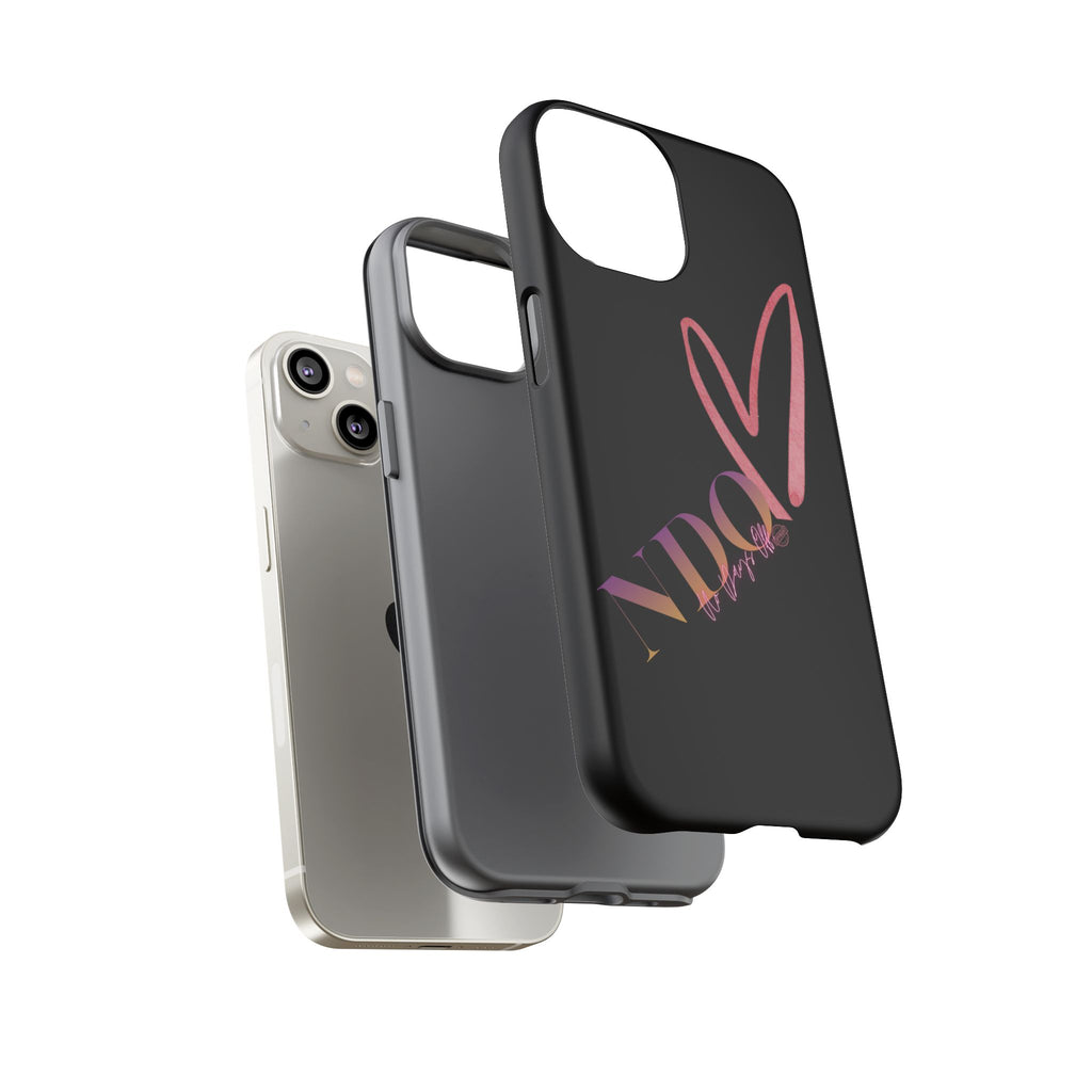 NDO Heart Phone Case – Slim Tough Protective iPhone Cover with Pink Heart Design