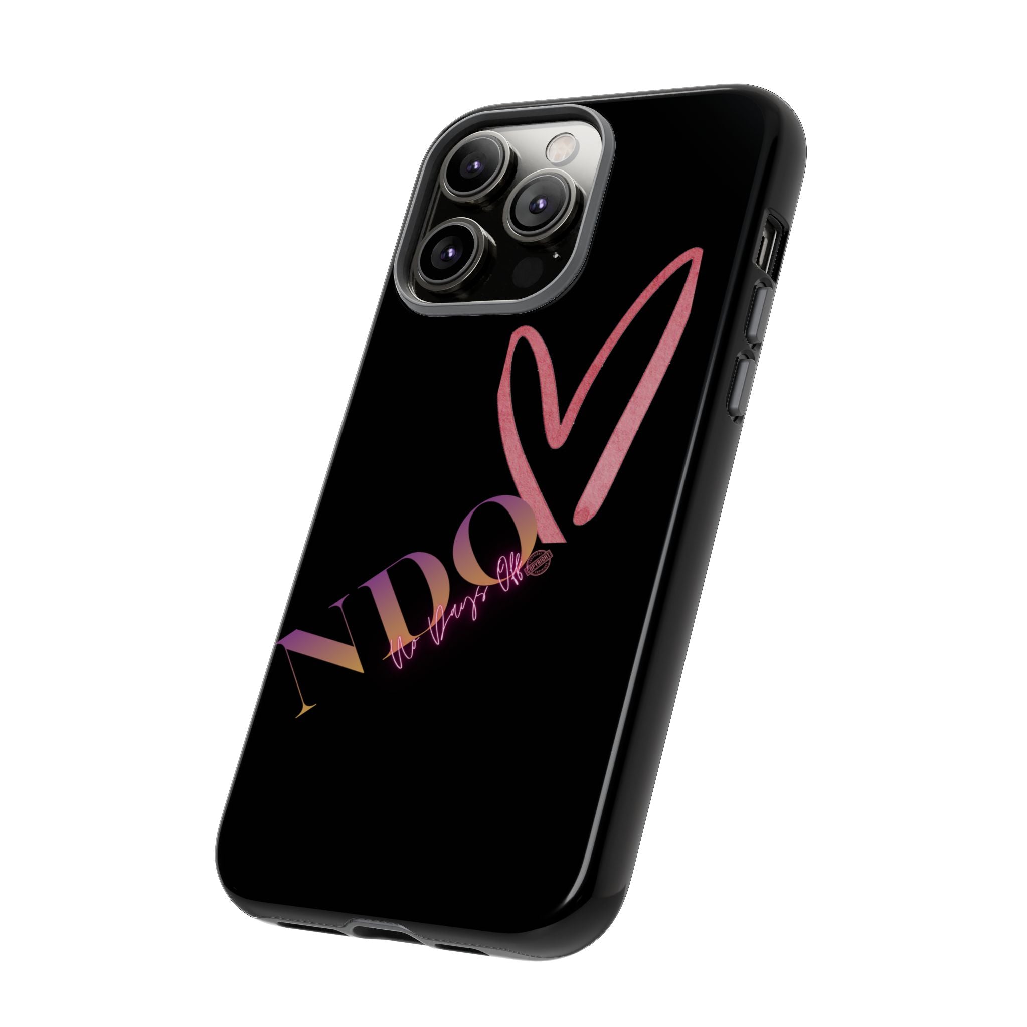 NDO Heart Phone Case – Slim Tough Protective iPhone Cover with Pink Heart Design