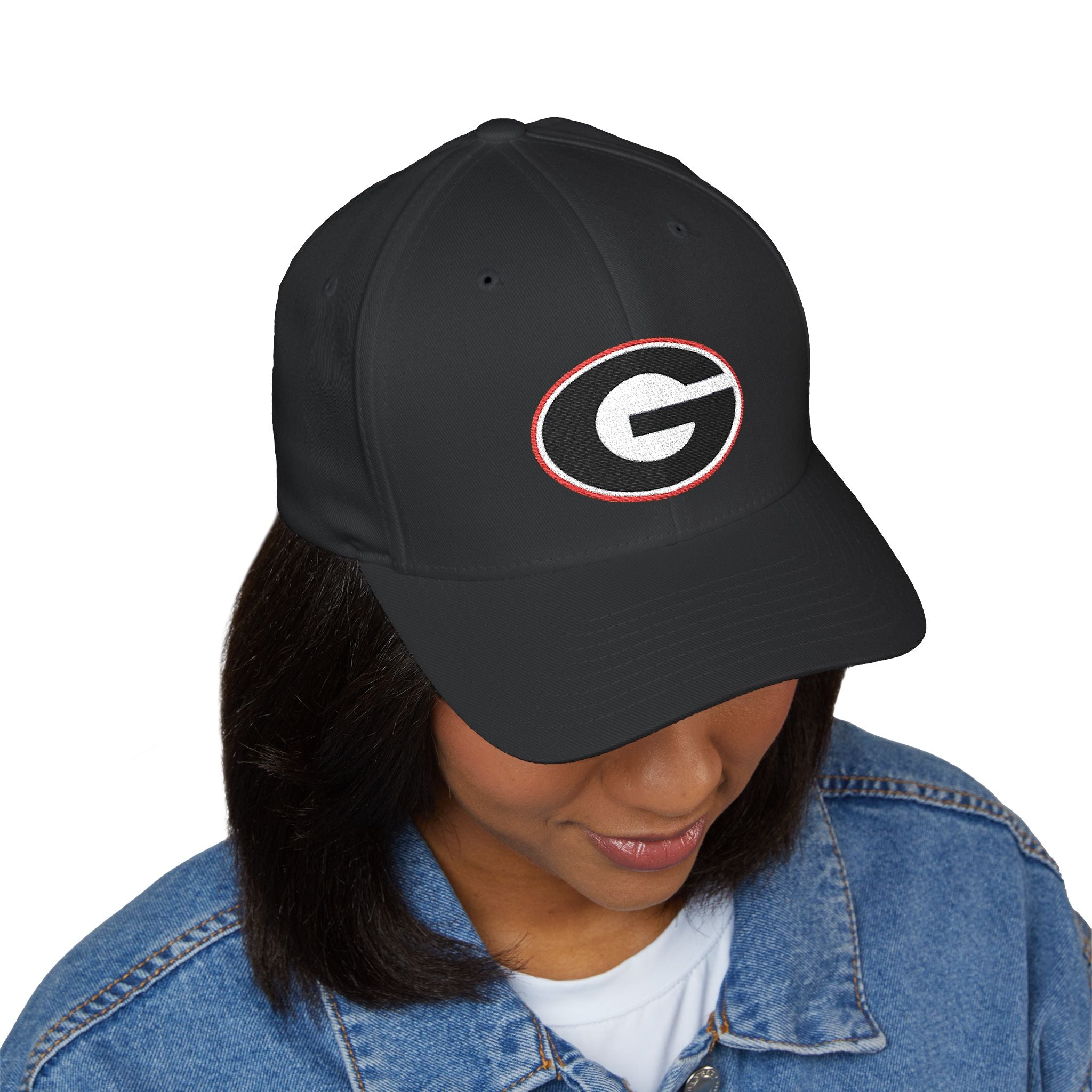 Embroidered GA Bulldogs G Logo Structured Cap — Closed-Back Baseball Hat with 'MY DAWGS' Detail