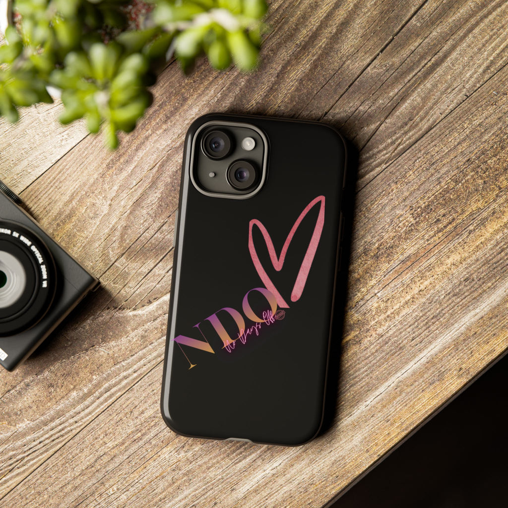 NDO Heart Phone Case – Slim Tough Protective iPhone Cover with Pink Heart Design