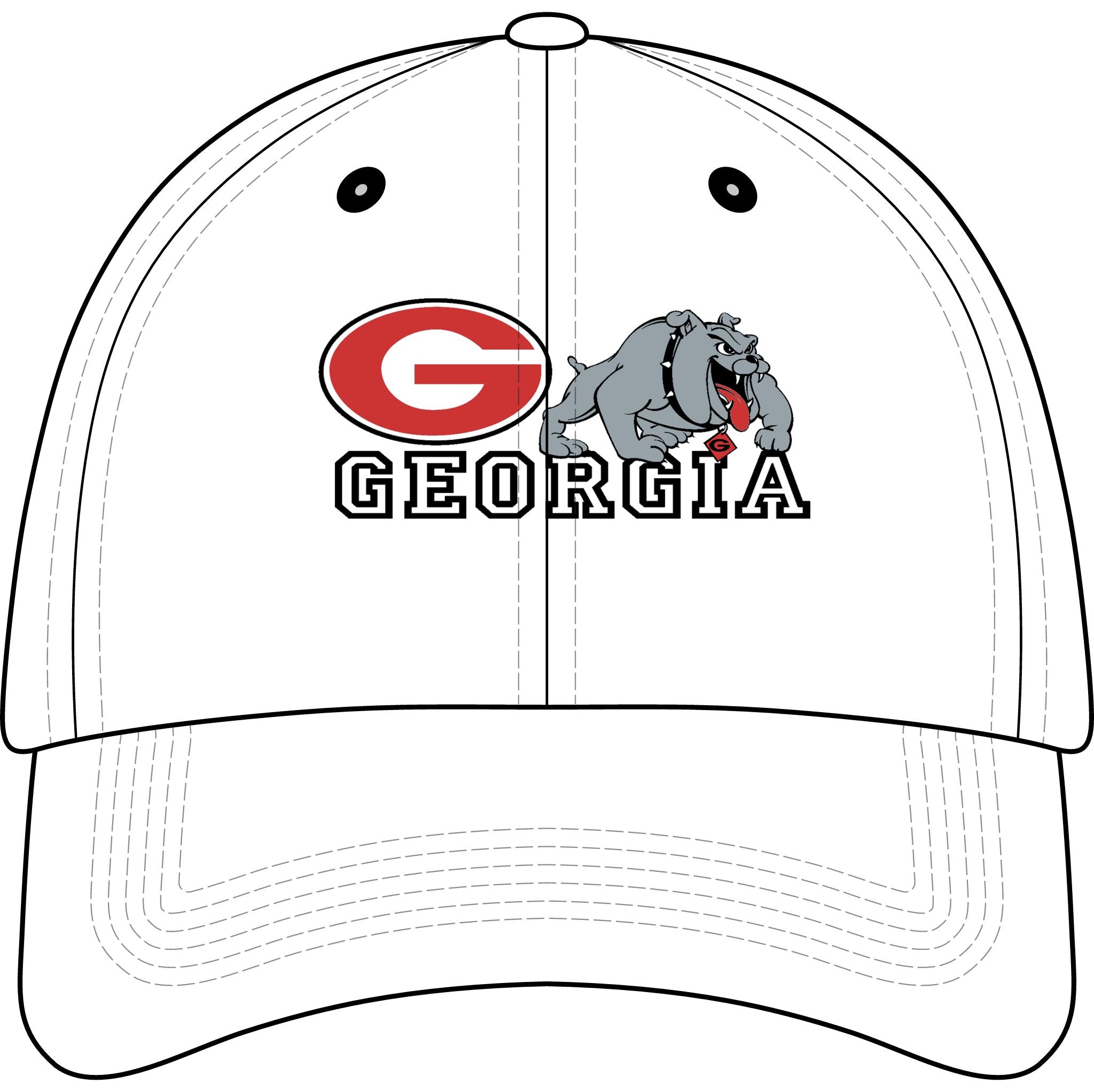 Youth Baseball Cap - Embroidered Georgia Bulldogs 'GEORGIA' Front & 'My DAWGS' Back